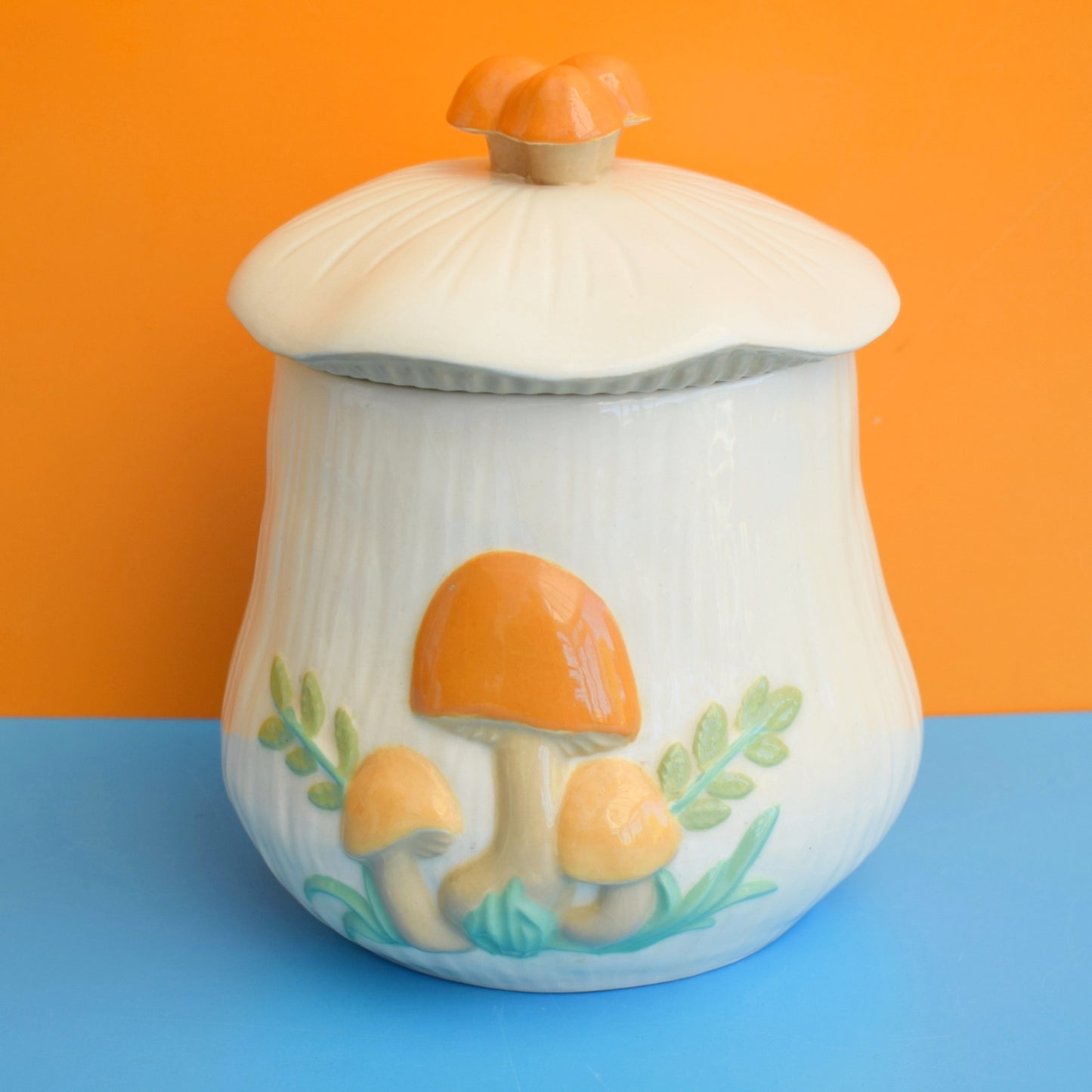 Vintage 1980s Toadstool Canister / Mugs - Golden - Arnels - American by Vintage
