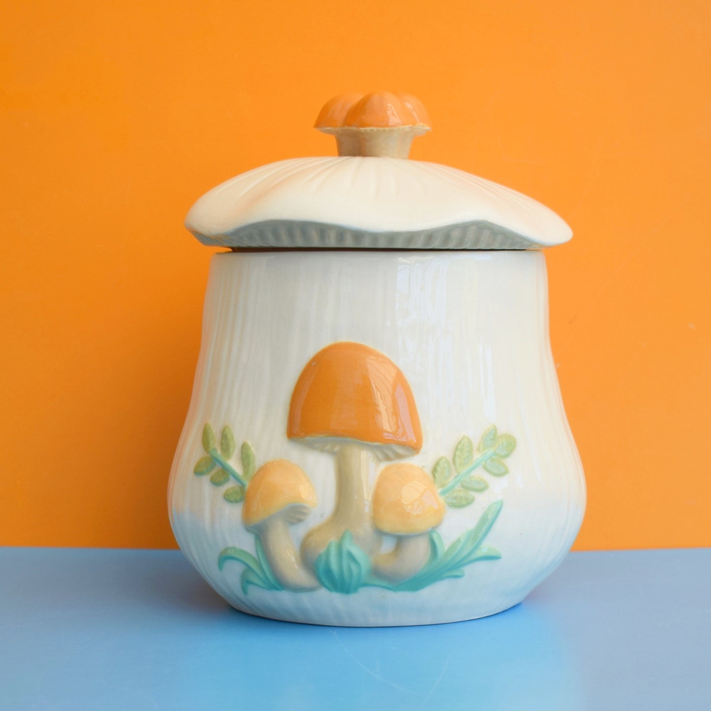 Vintage 1980s Toadstool Canister / Mugs - Golden - Arnels - American by Vintage