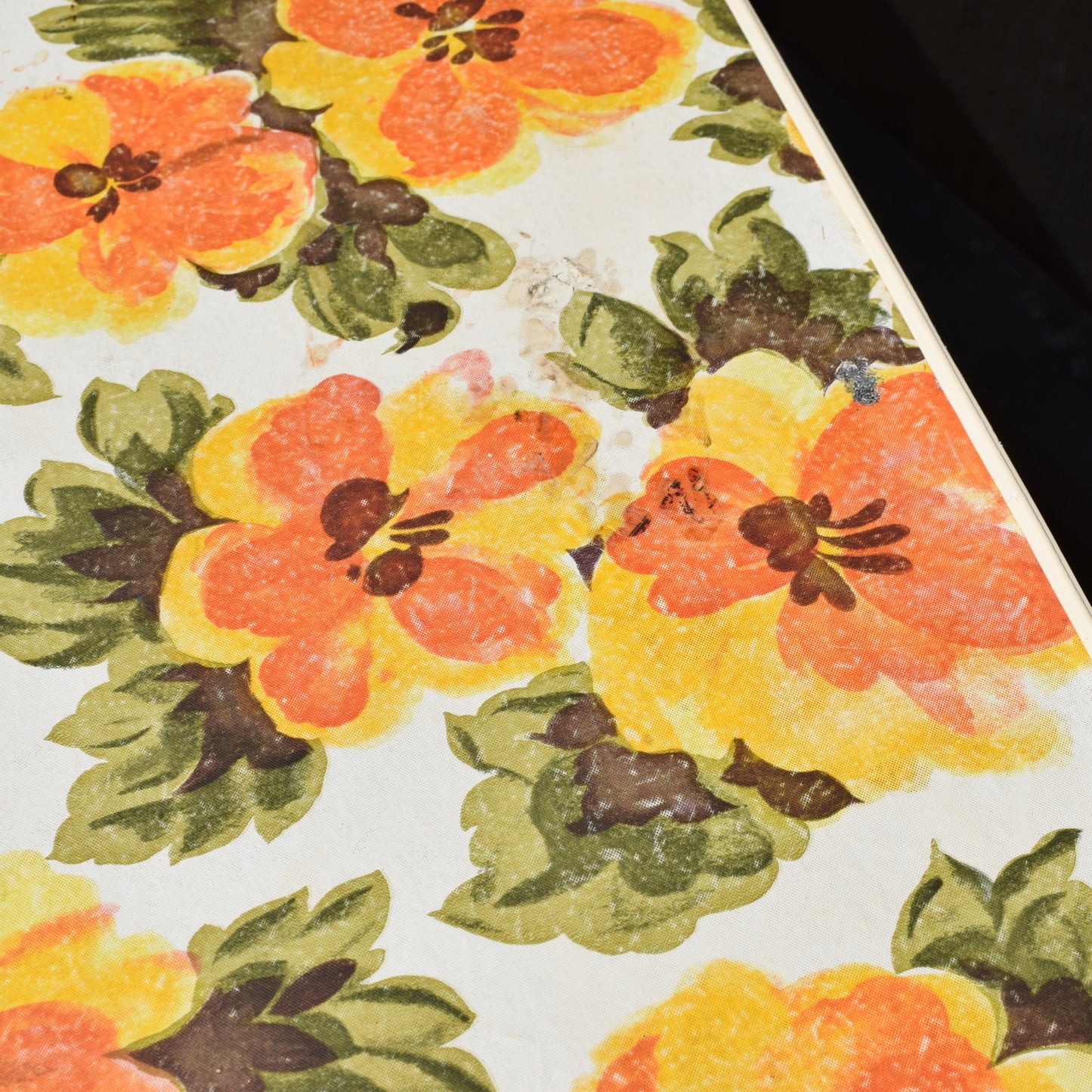 Vintage 1960s Folding, Flower Power Table - Orange by Vintage