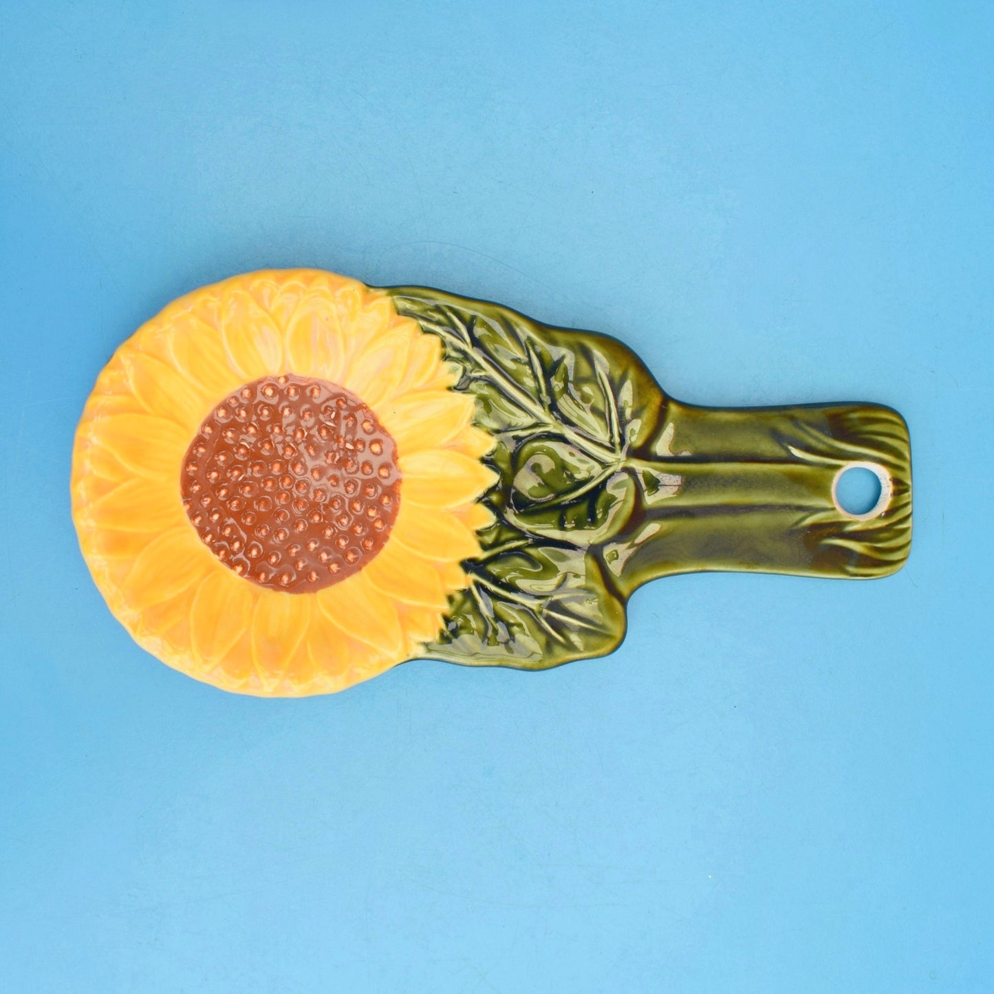 Vintage 1970s Sunflower Spoon Rest - Ceramic by Vintage