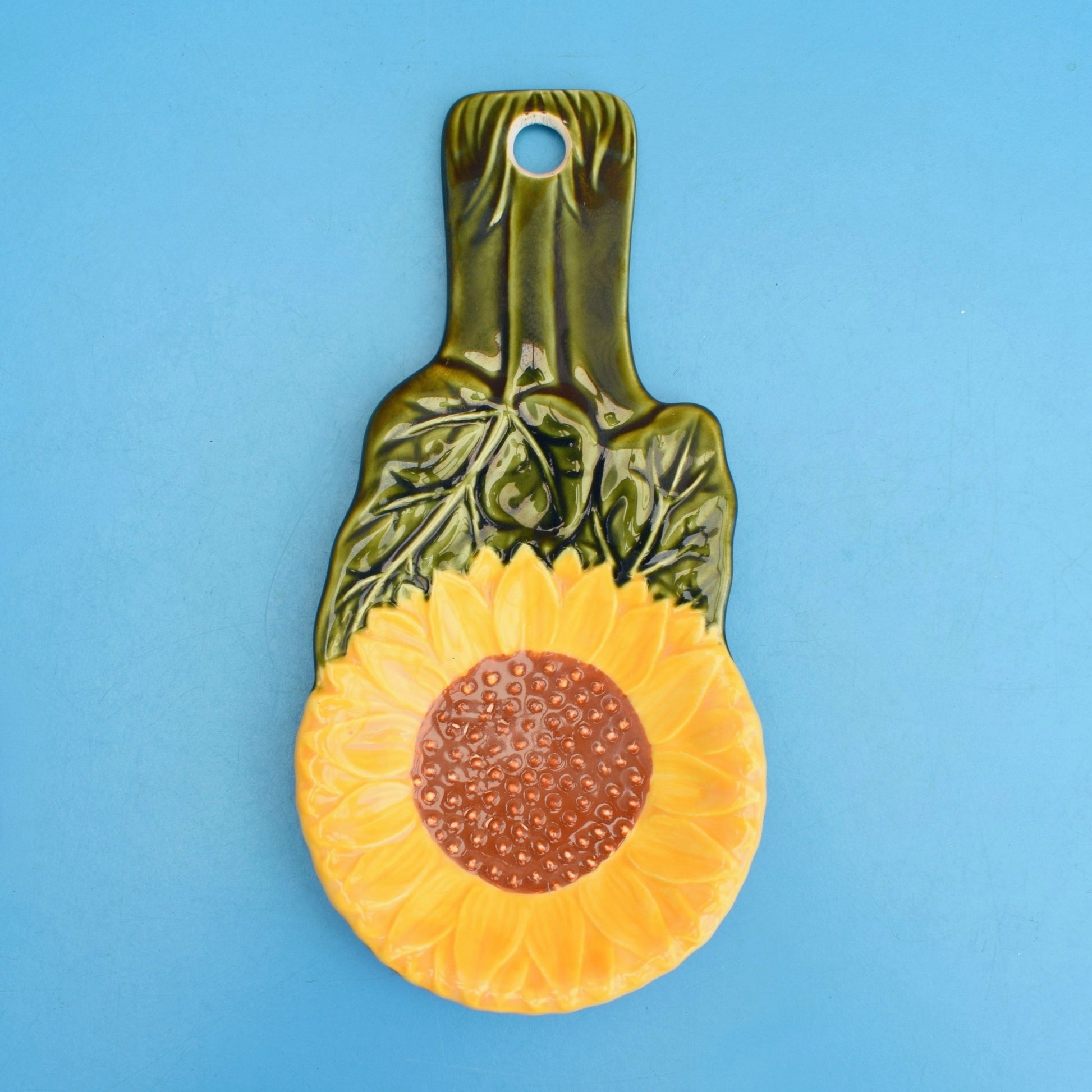 Vintage 1970s Sunflower Spoon Rest - Ceramic by Vintage