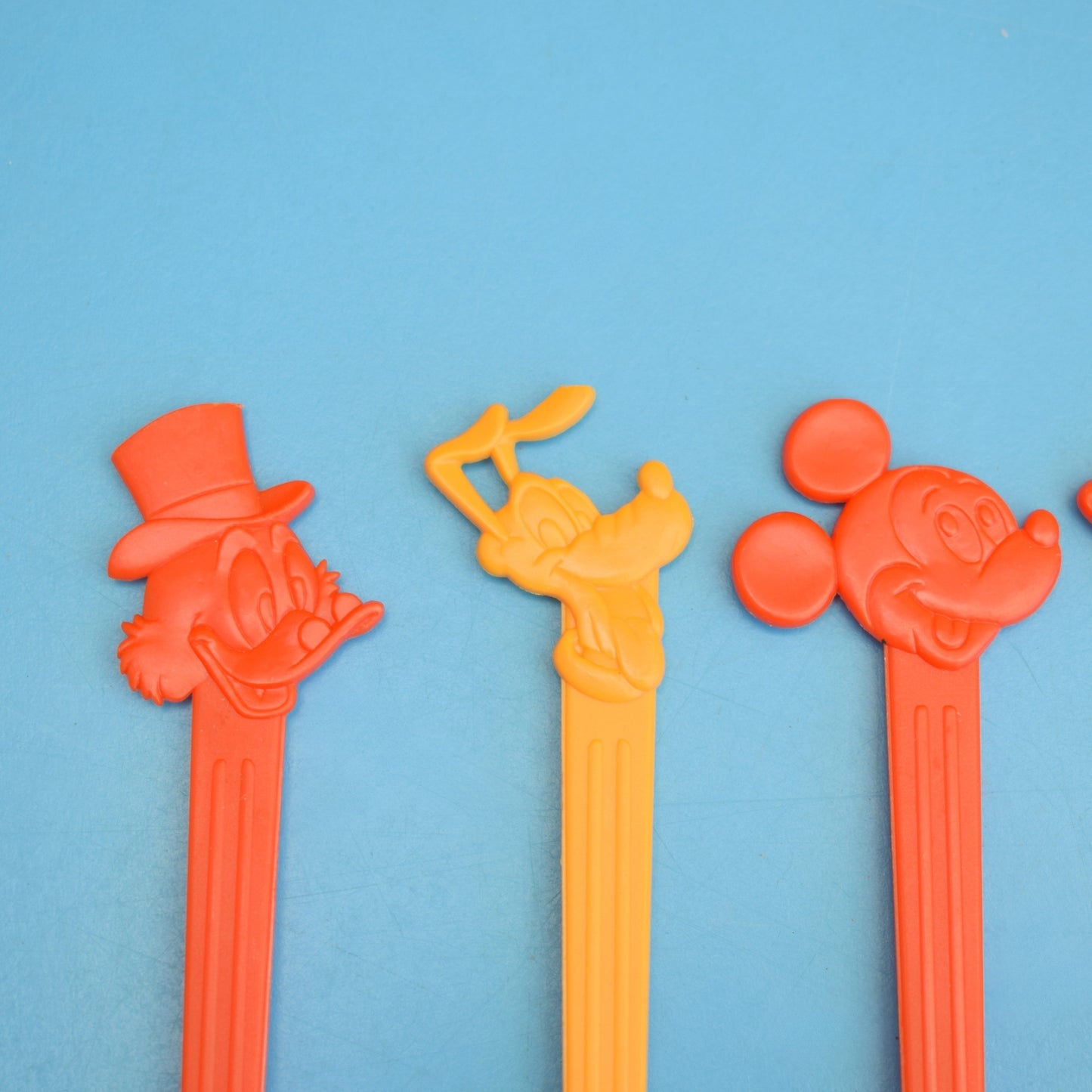 Vintage 1980s Plastic Disney Spoons - Disneyland/ Euro Disney x4