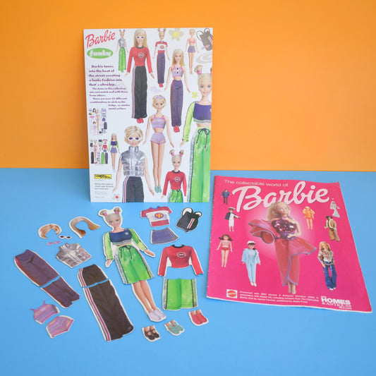 Vintage 2000s Barbie Magazine Sup, Magnetic Dress Up Barbie Set - Funky