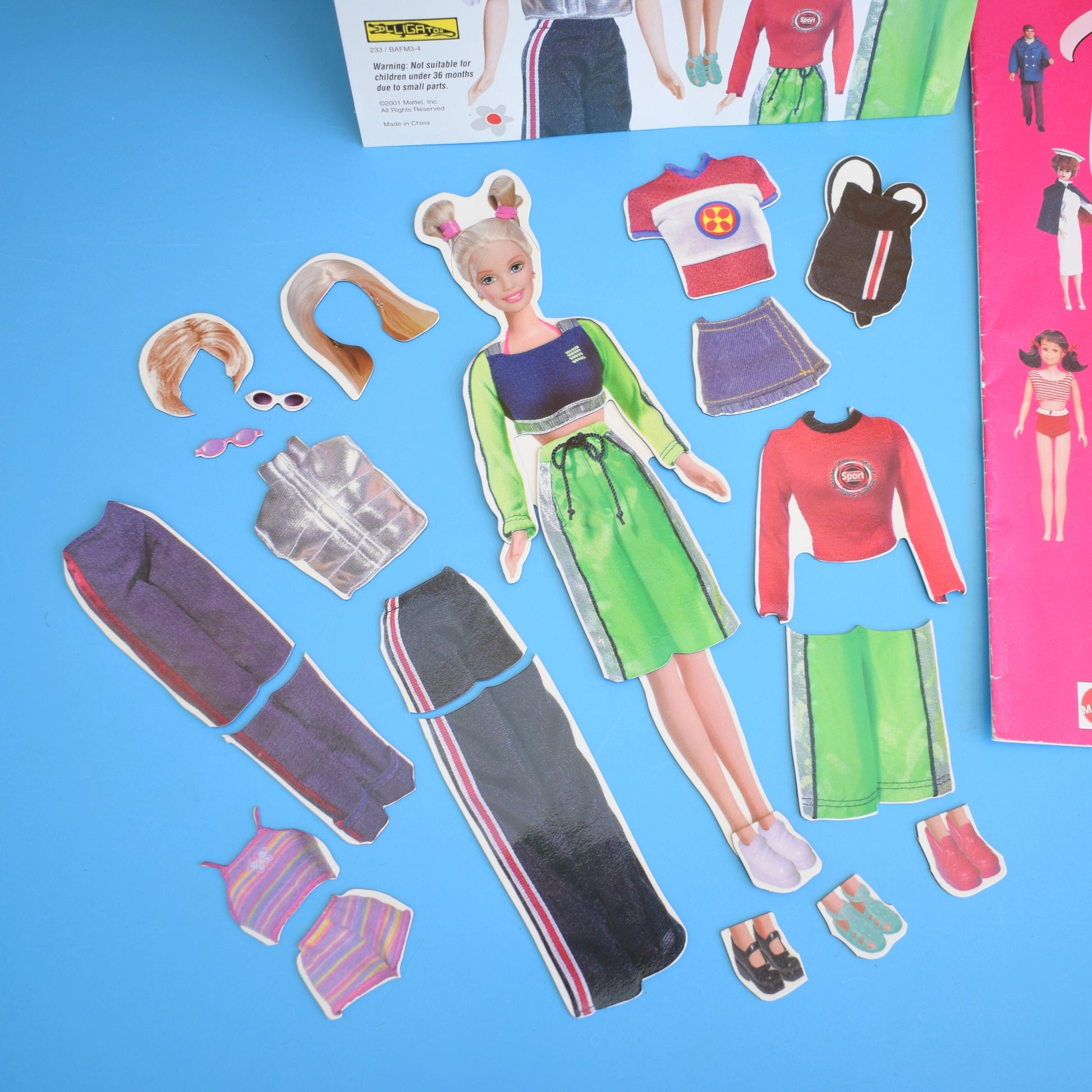 Vintage 2000s Barbie Magazine Sup, Magnetic Dress Up Barbie Set