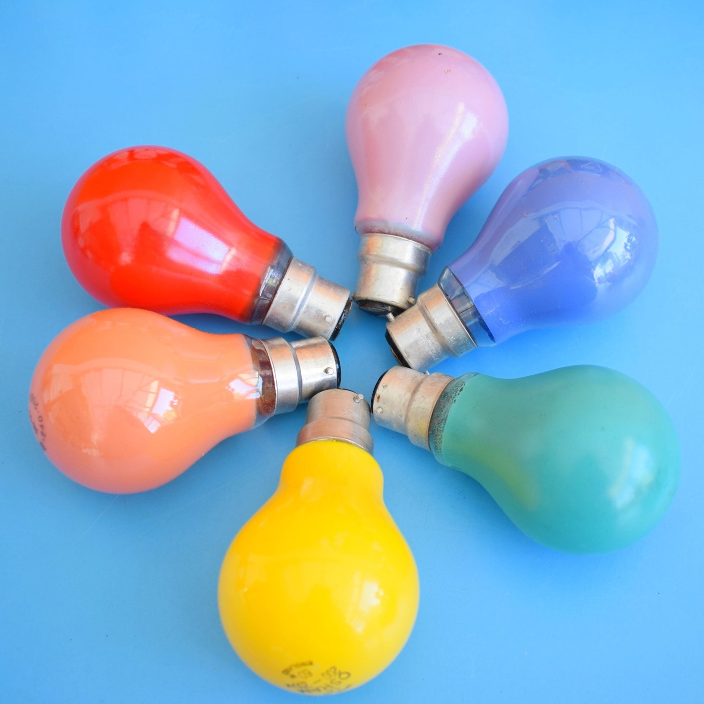 Vintage 1970s Classic Rainbow Bayonet Light Bulbs - All Tested x14