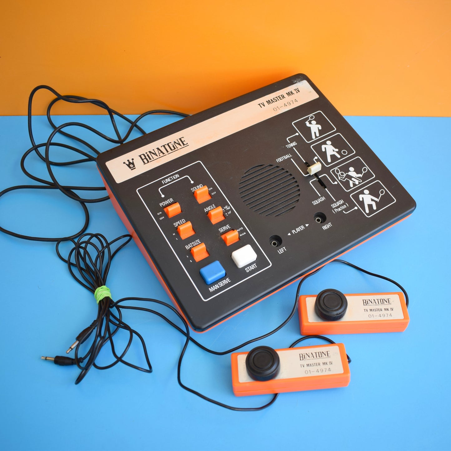Vintage 1970s Binatone TV Master MK 4 Games Console - Orange
