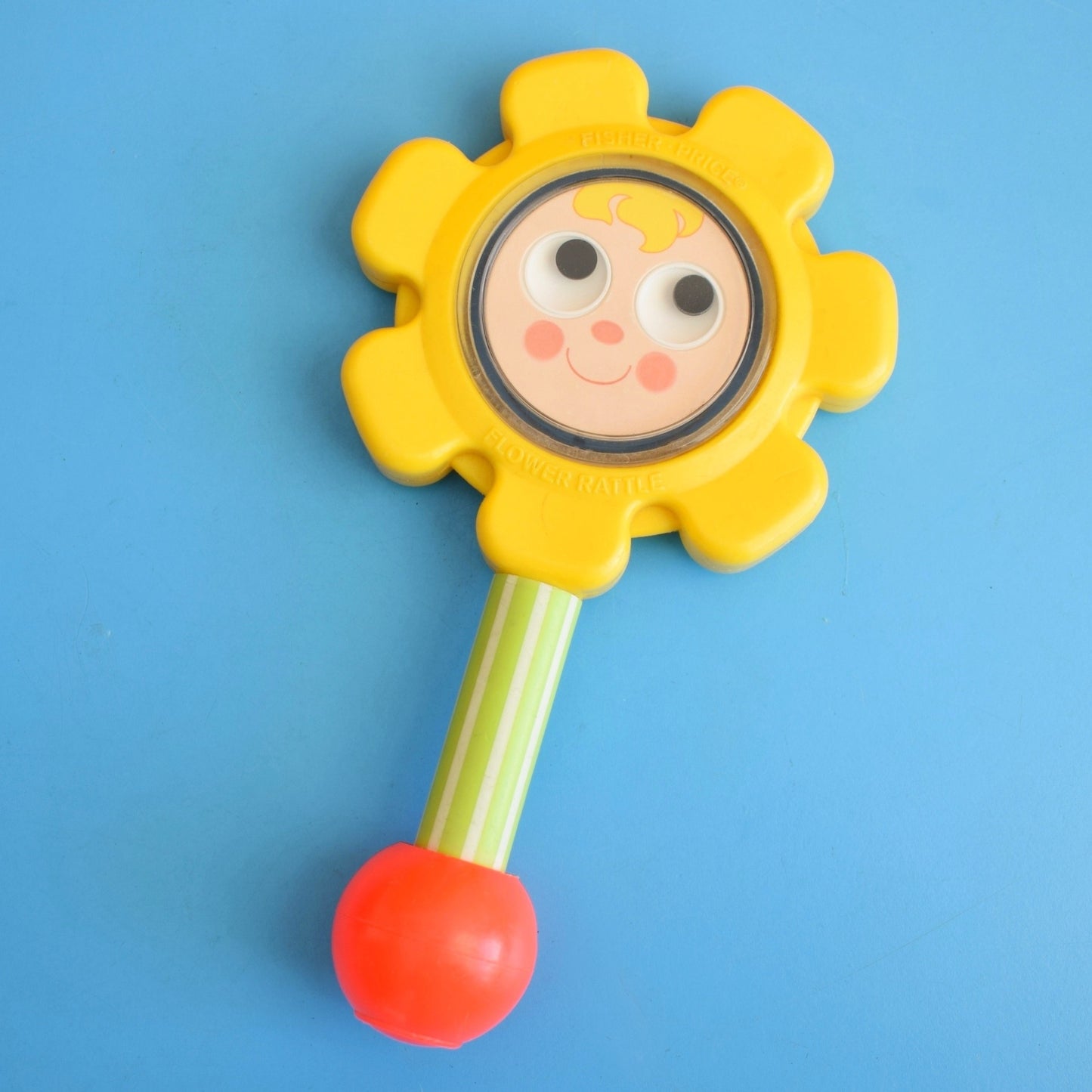Vintage 1970s Plastic Flower Rattle - Fisher Price .
