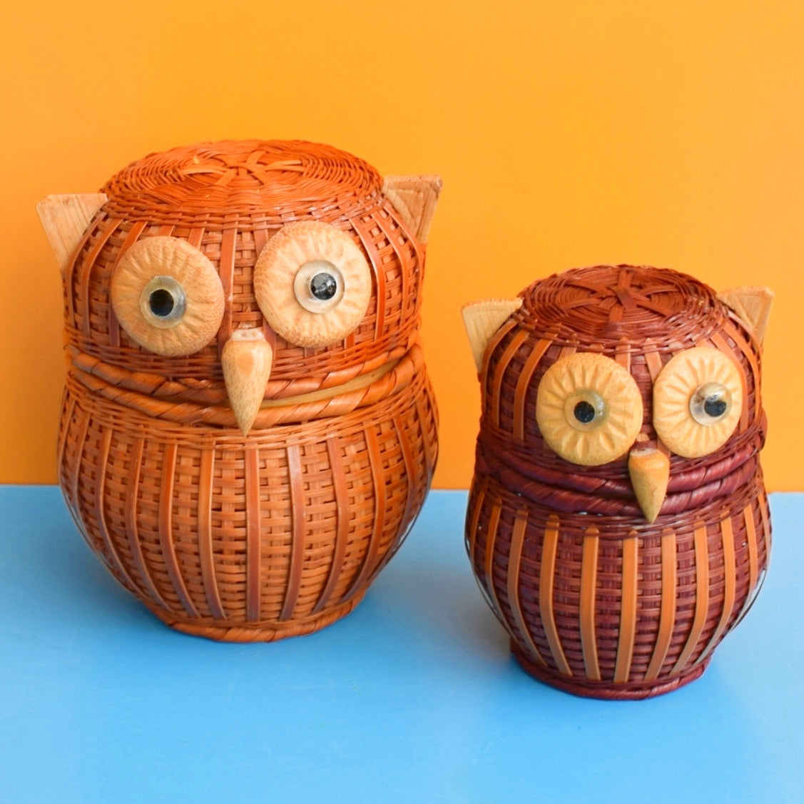 Vintage 1970s Kitsch Owl Shaped Containers 2 by Pineapple Retro