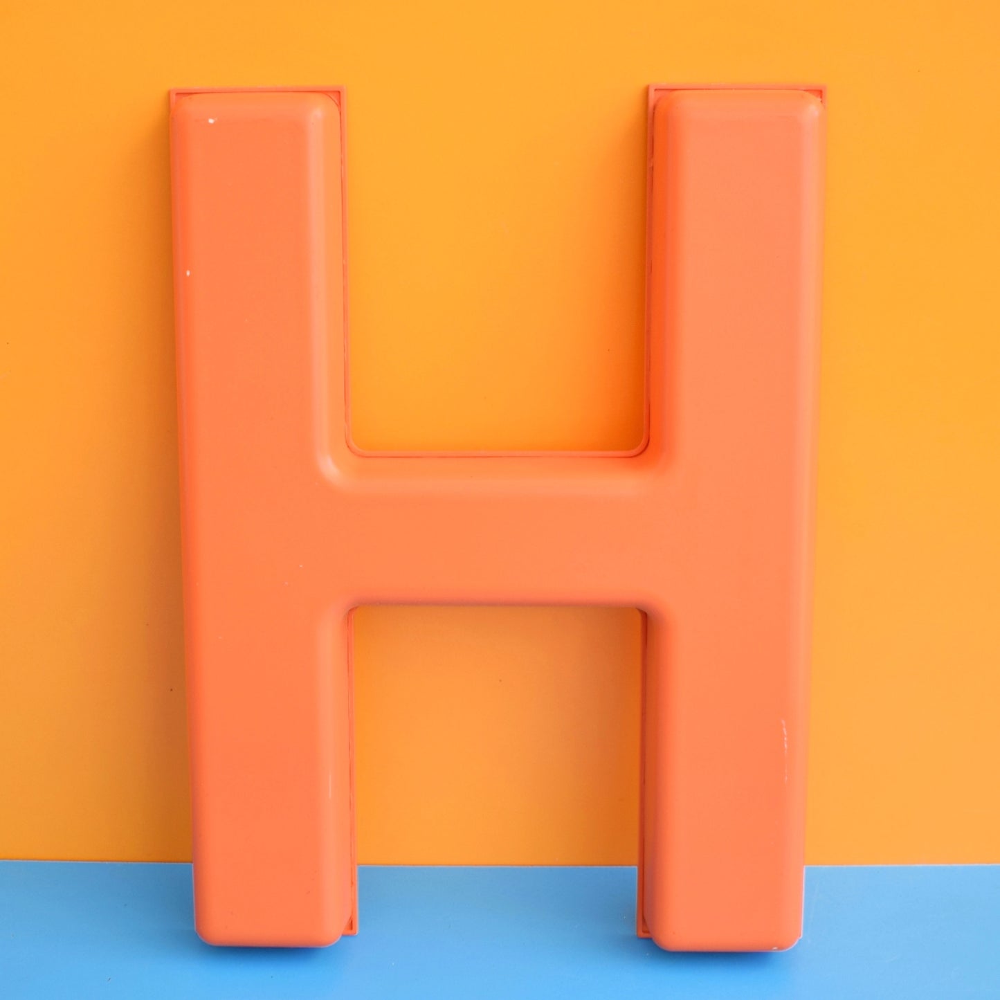 Vintage Letters H, I or E - Medium Plastic - Orange