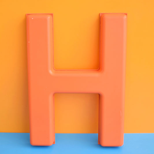 Vintage Letters H, I or E - Medium Plastic - Orange by Pineapple Retro