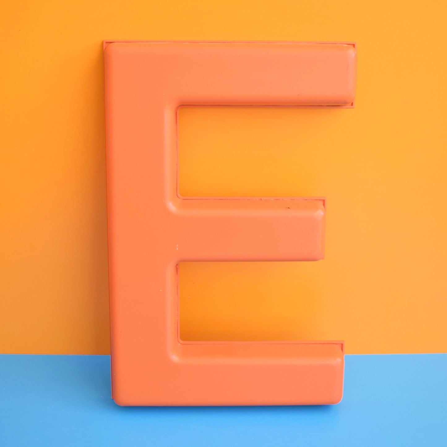 Vintage Letters H, I or E - Medium Plastic - Orange
