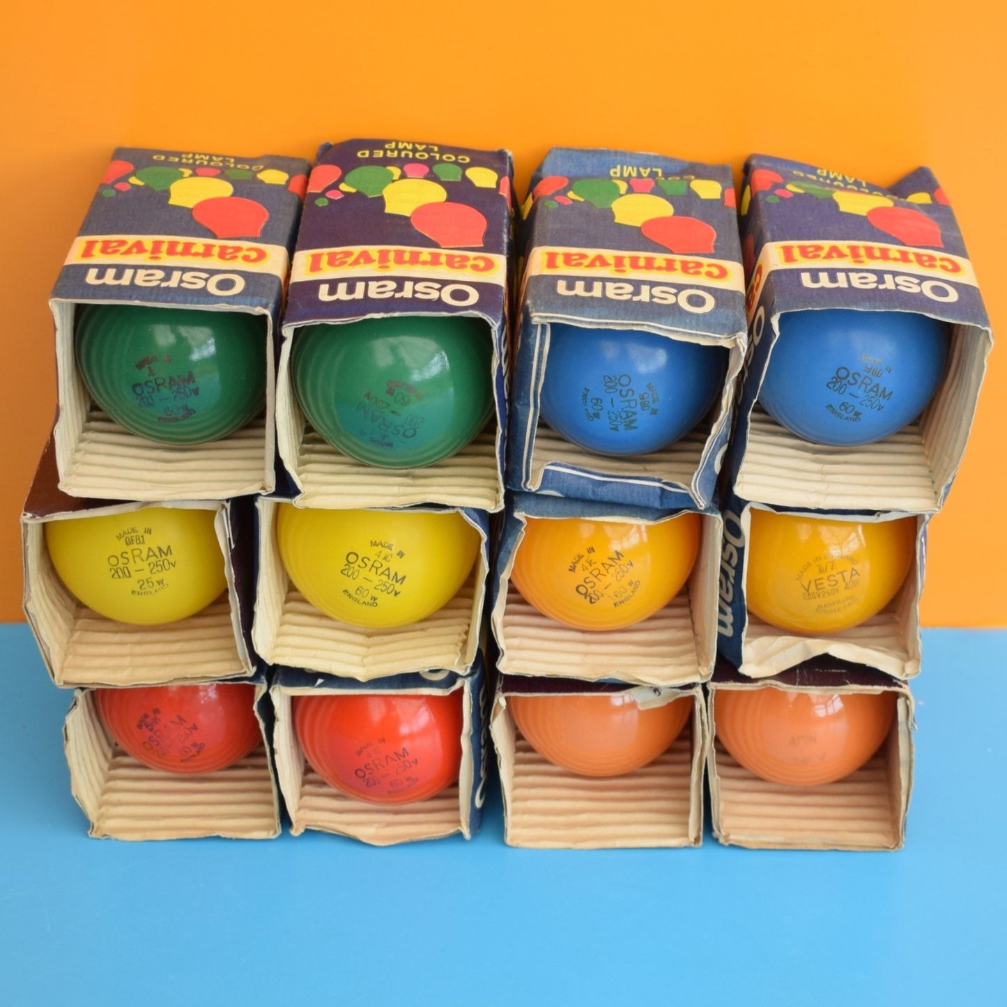 Vintage 1970s String Of Indoor Rainbow Lights / Spare Bulbs