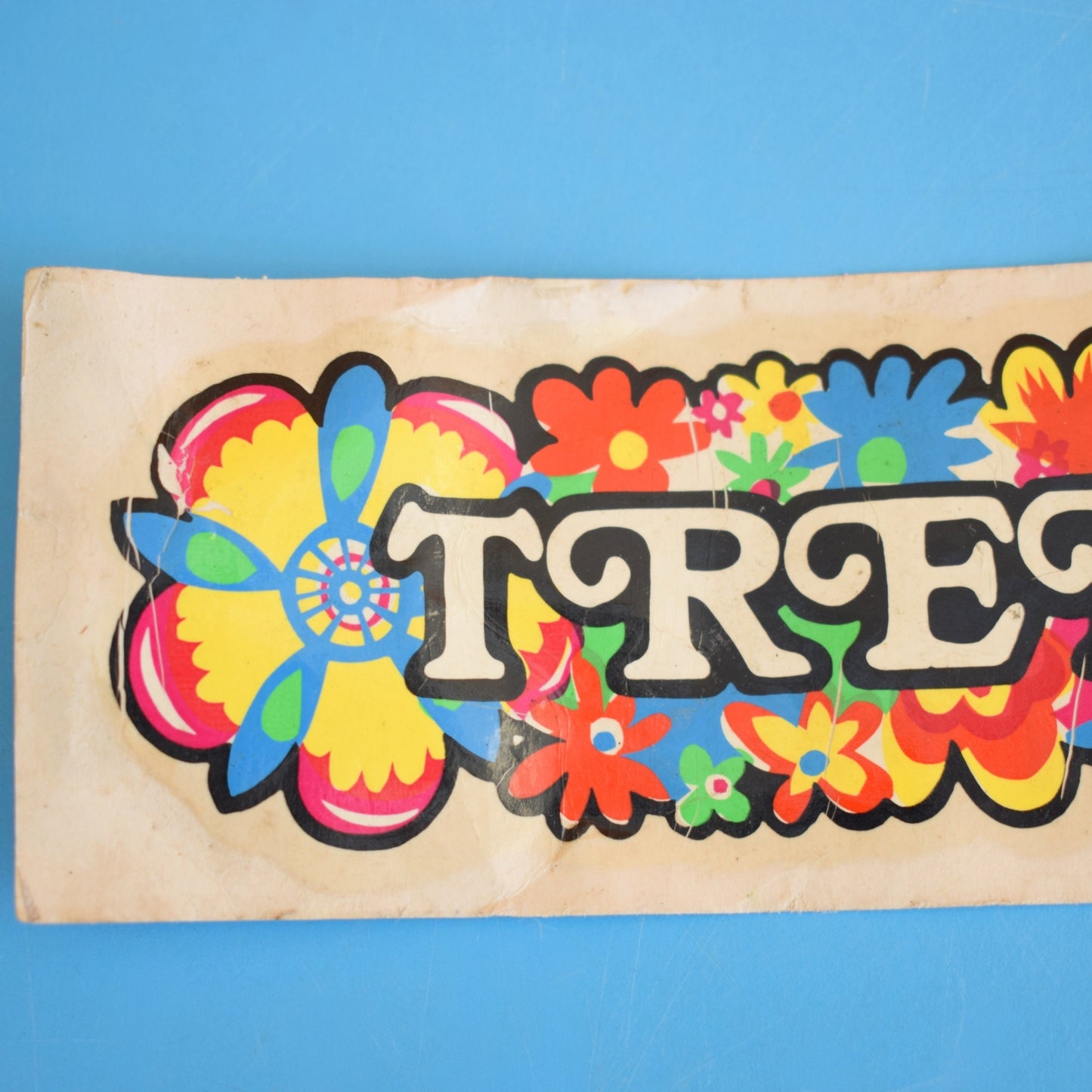 Vintage 1970s Bold Water Slide Transfer Stickers - Bikes - Flower Power by Pineapple Retro