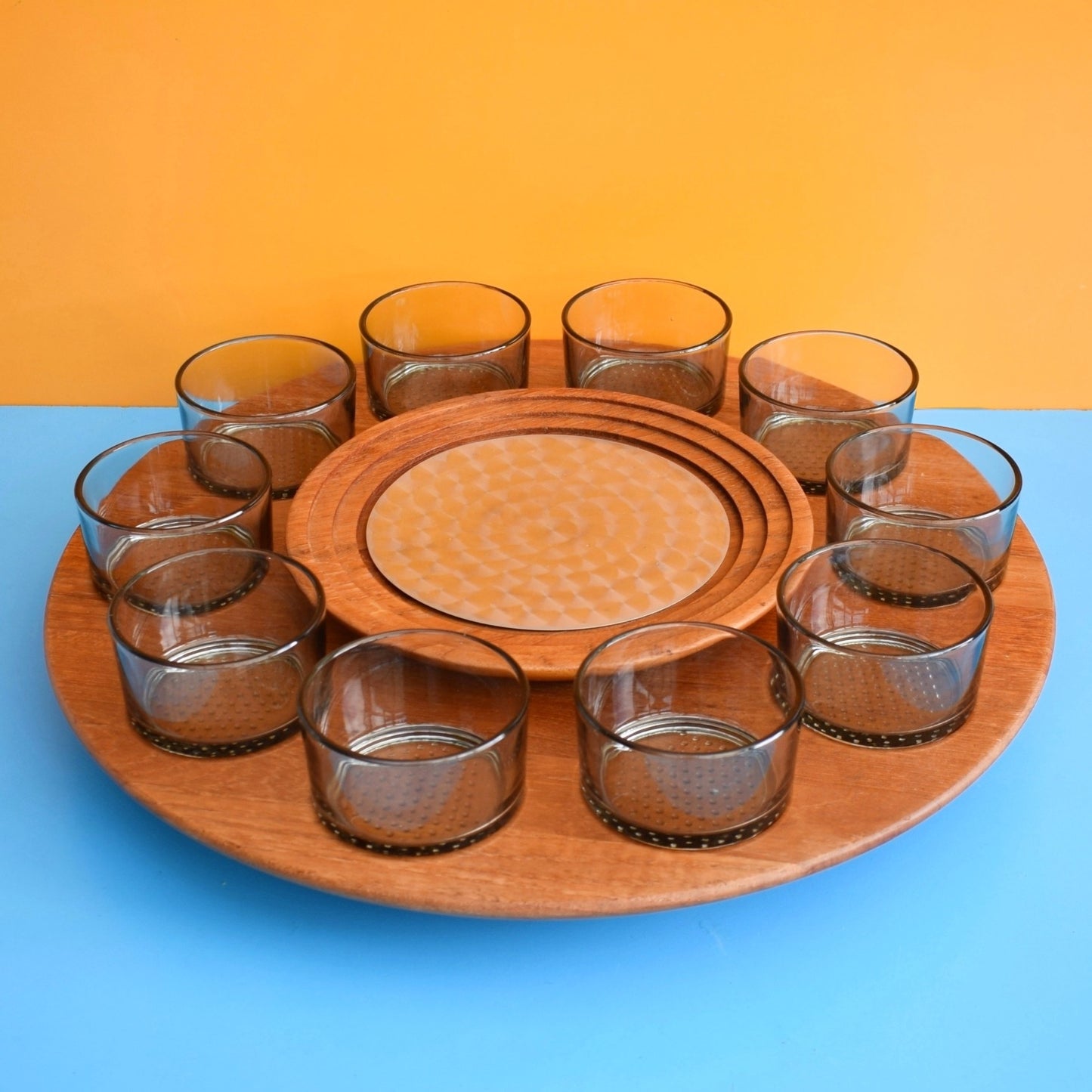 Vintage 1960s Fondue Set Teak / Stainless Steel - Danish / Swiss