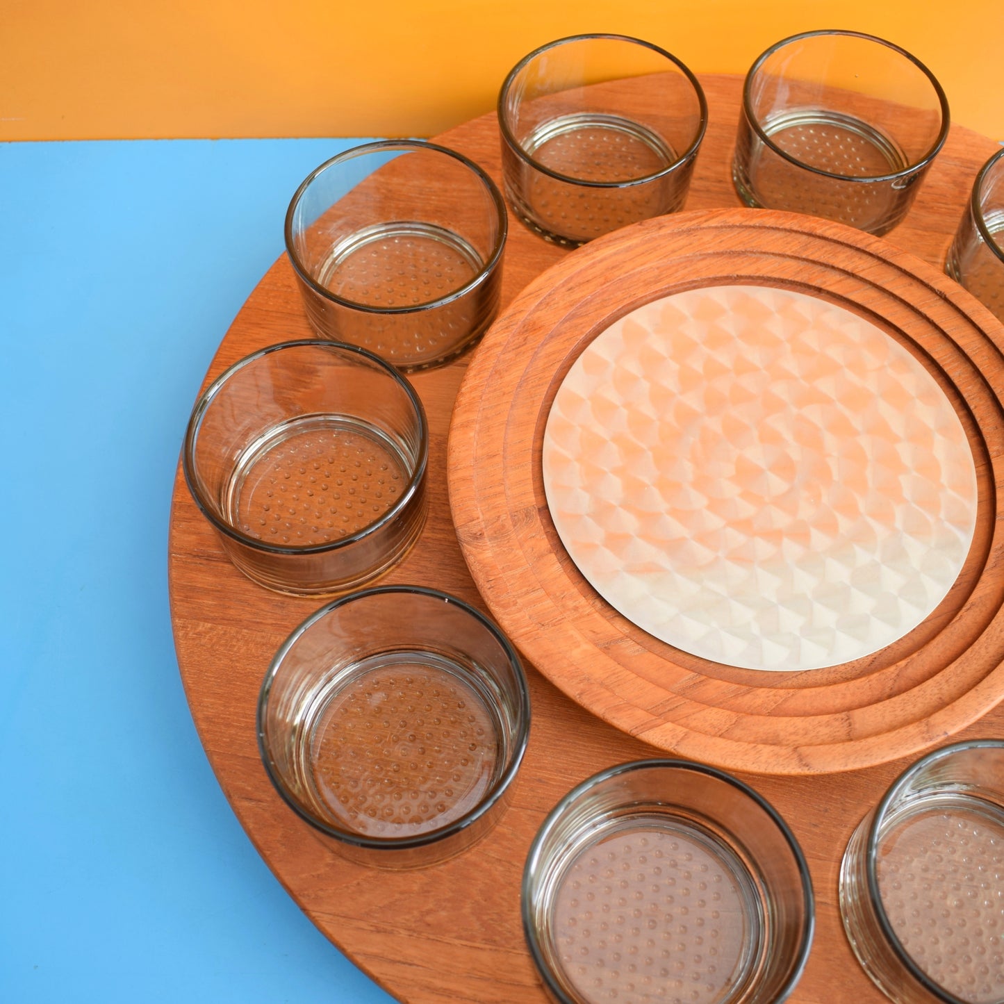 Vintage 1960s Fondue Set Teak / Stainless Steel - Danish / Swiss