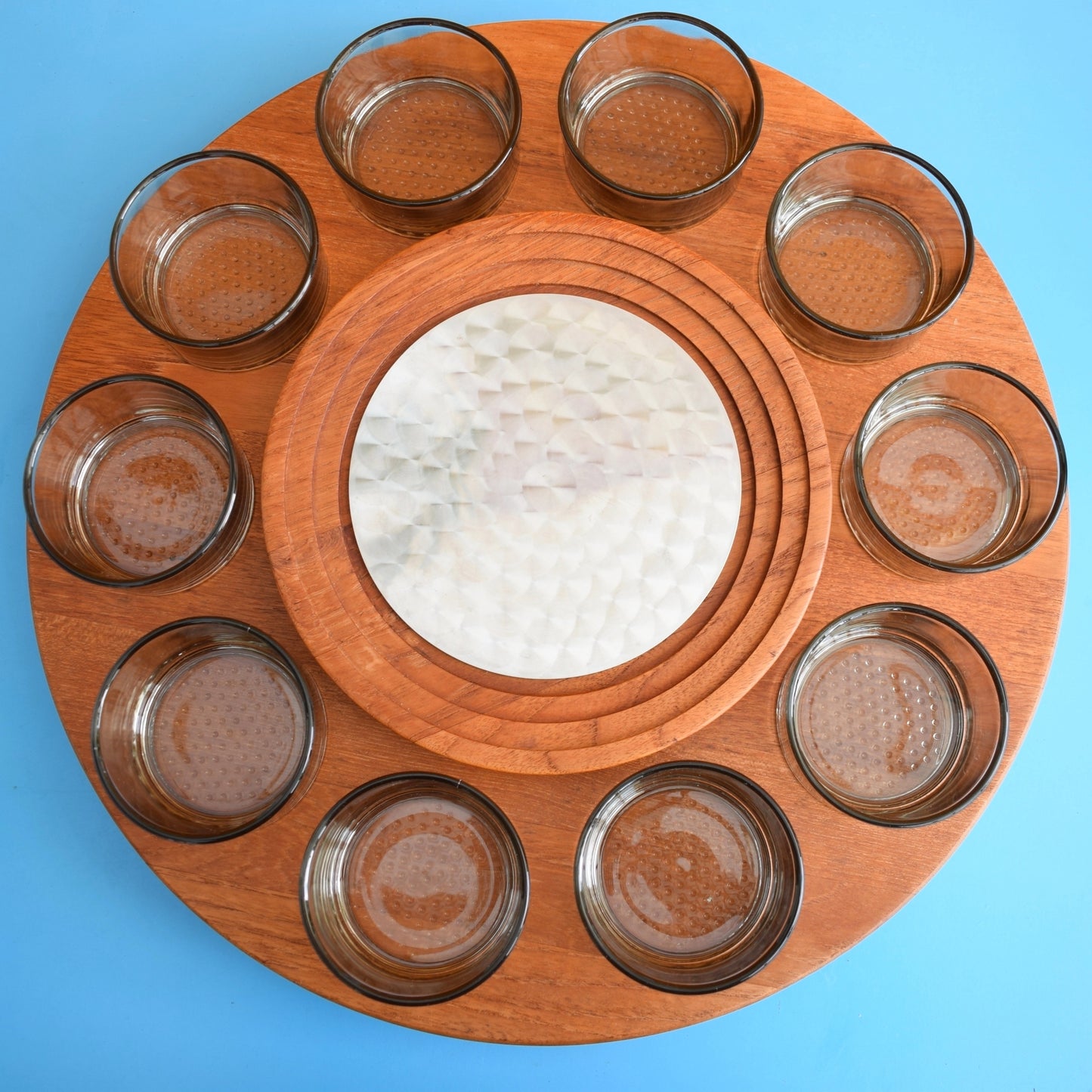 Vintage 1960s Fondue Set Teak / Stainless Steel - Danish / Swiss