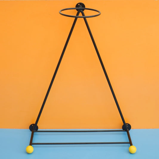 Vintage 1950s Atomic Wall Mounted Hall Stand - Yellow & Black