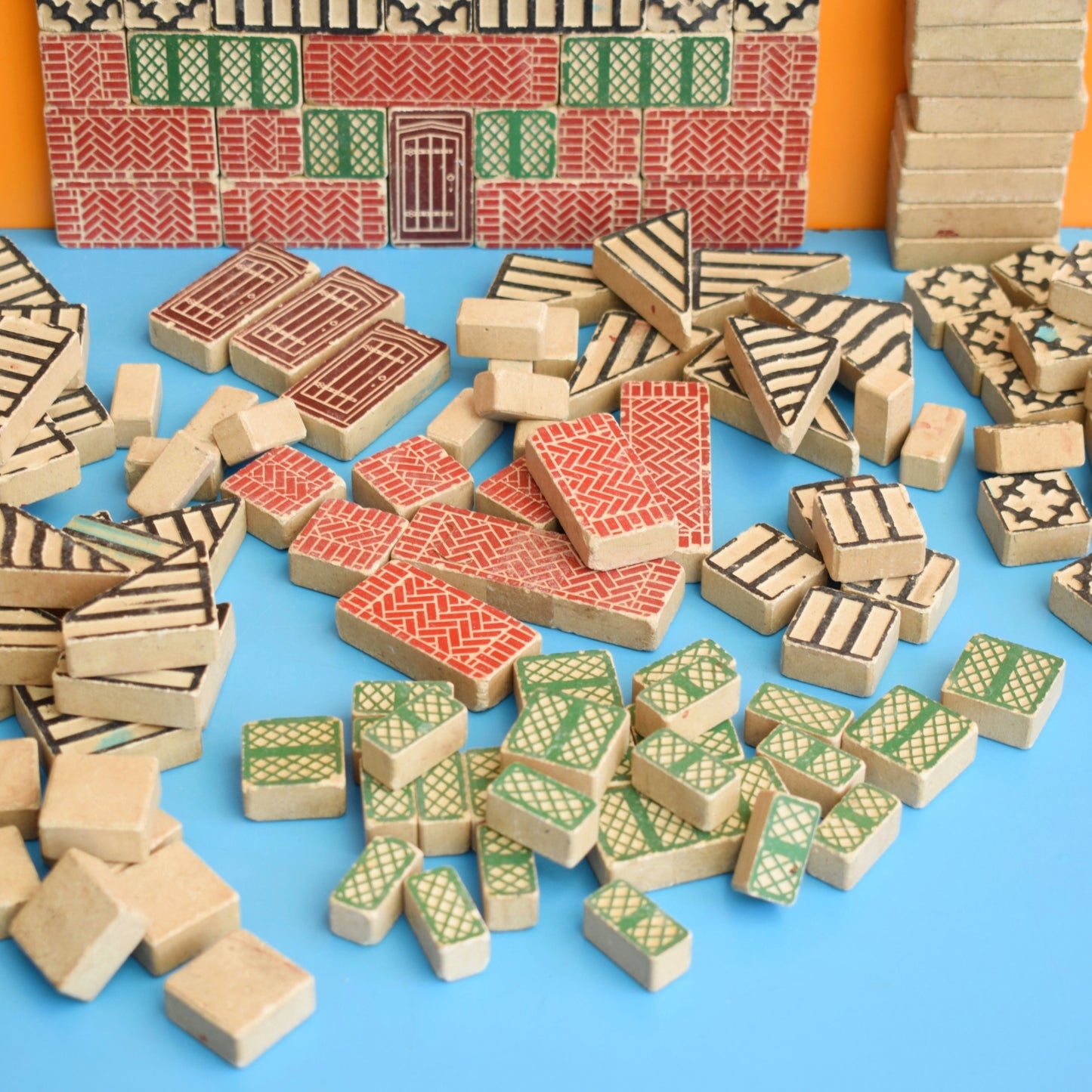 Vintage 1950s Lotts Toy House Building Blocks - Stone by Vintage