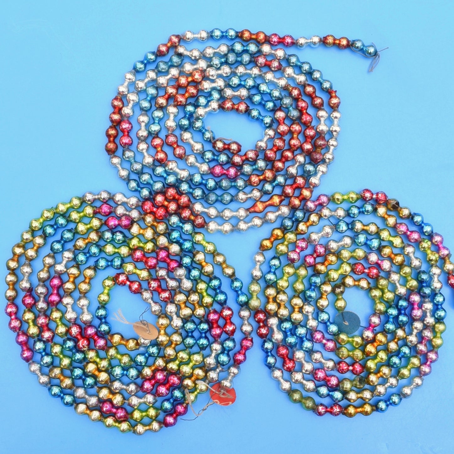 Vintage 1950s Mercury Glass Bead Garlands - Christmas