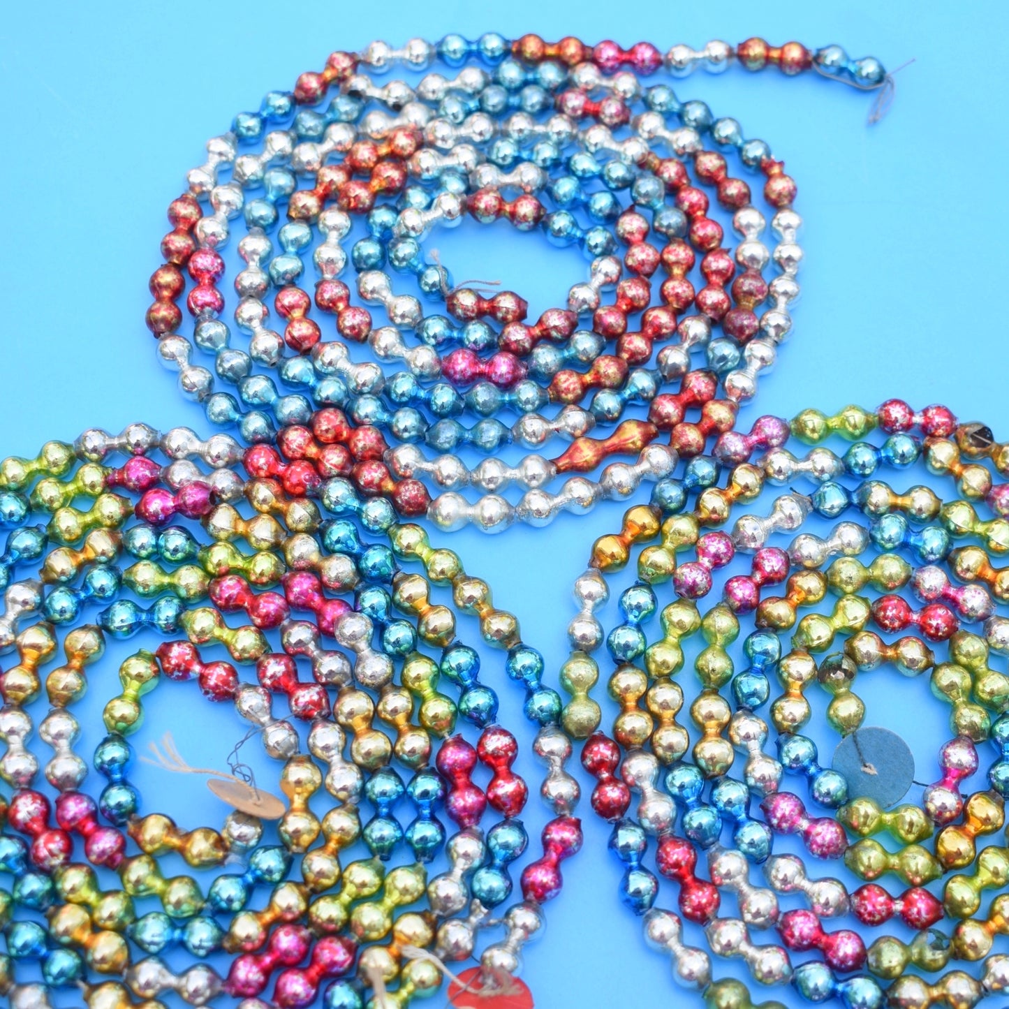 Vintage 1950s Mercury Glass Bead Garlands - Christmas
