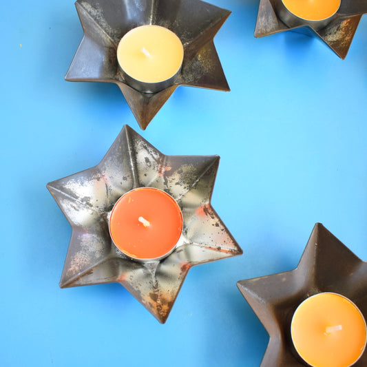 Vintage 1950s Metal Star Moulds / Pastry Cases / Candle Holders