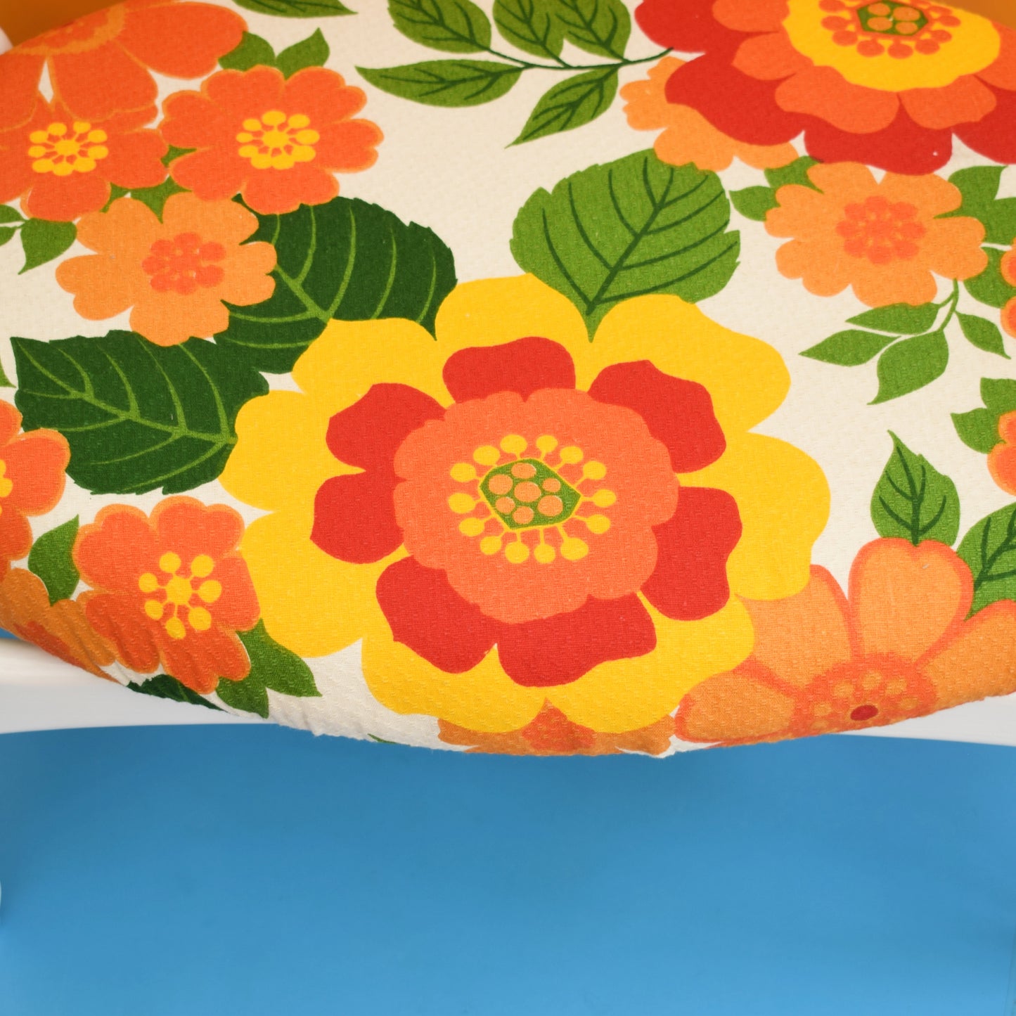 Vintage 1960s Oval Footstool - Elliots Of Newbury - French Fabric