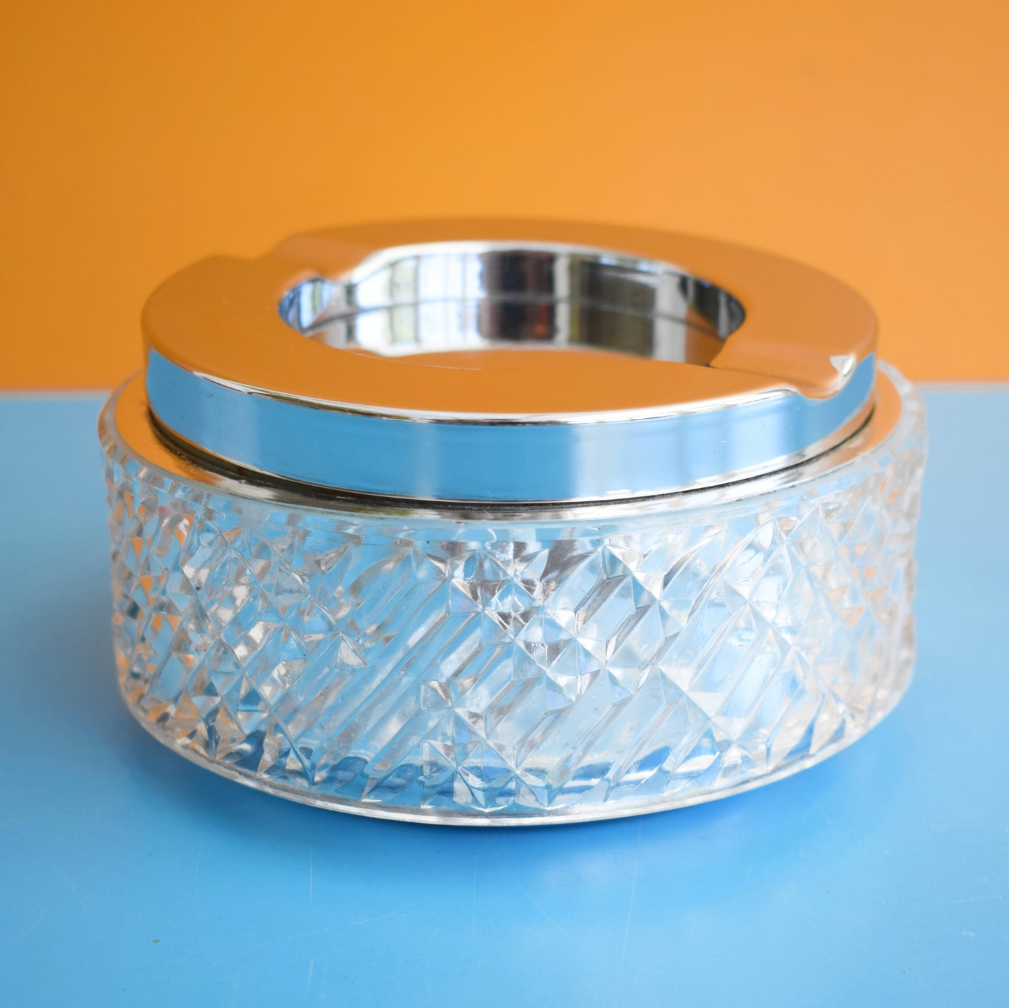 Vintage 1960s Chrome / Cut Glass Collect Carousel Ashtray - West Germany by Pineapple Retro