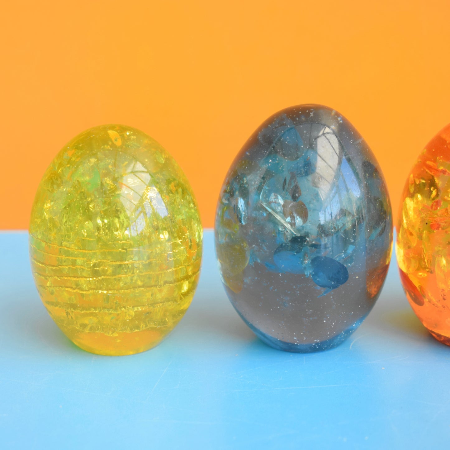 Vintage 1970s Shattaline Egg Paperweights / Ornaments - Various by Pineapple Retro