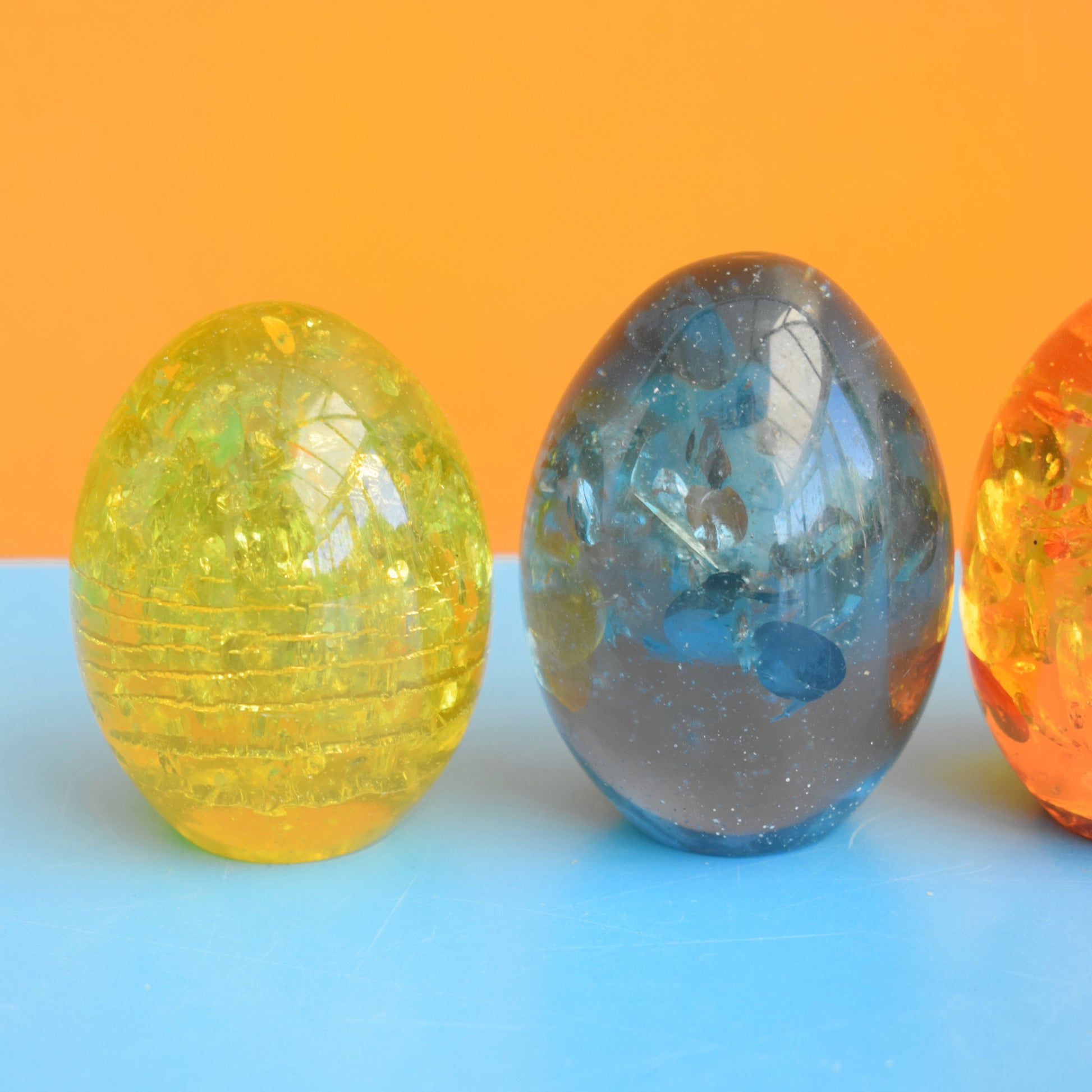 Vintage 1970s Shattaline Egg Paperweights / Ornaments - Various by Pineapple Retro