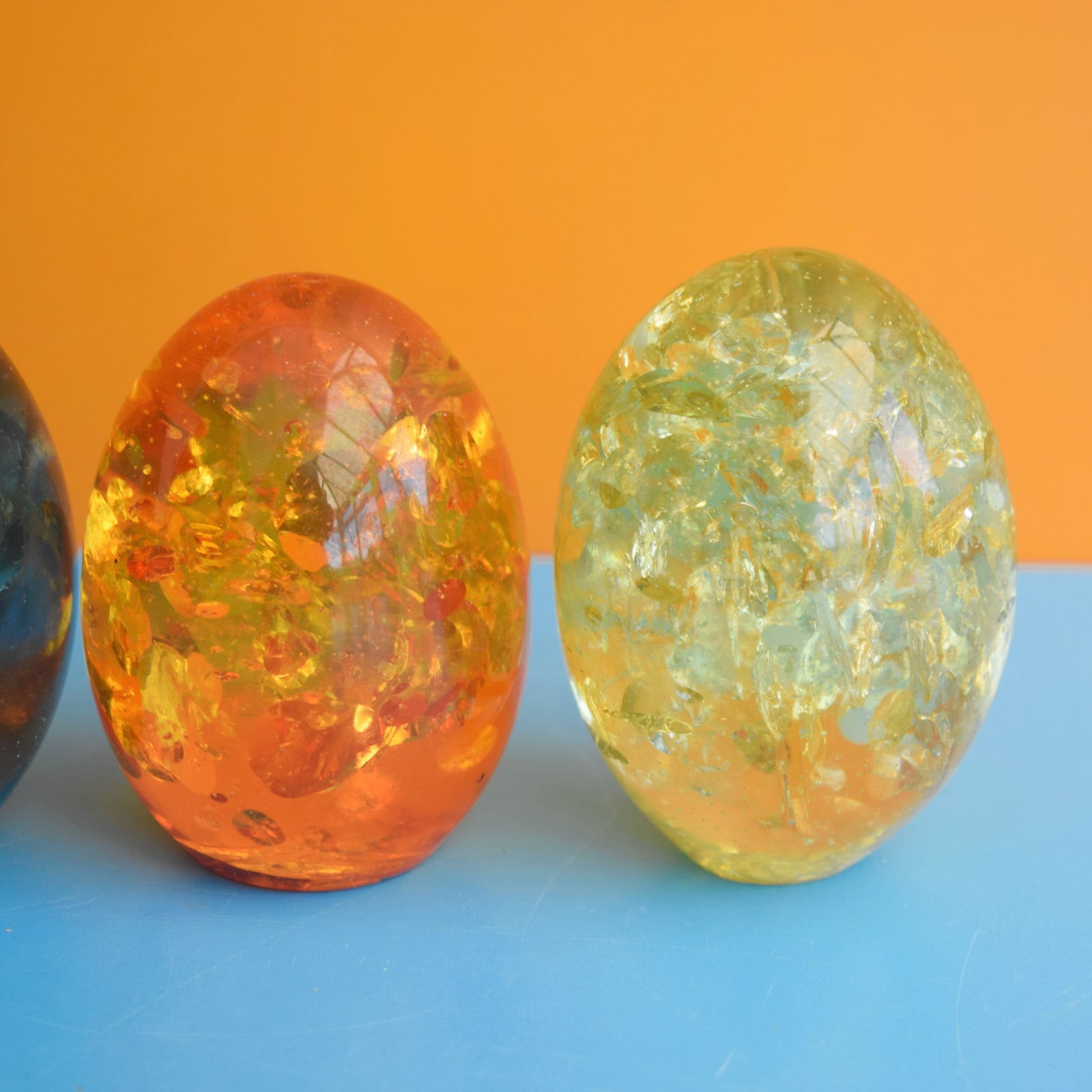 Vintage 1970s Shattaline Egg Paperweights / Ornaments - Various by Pineapple Retro