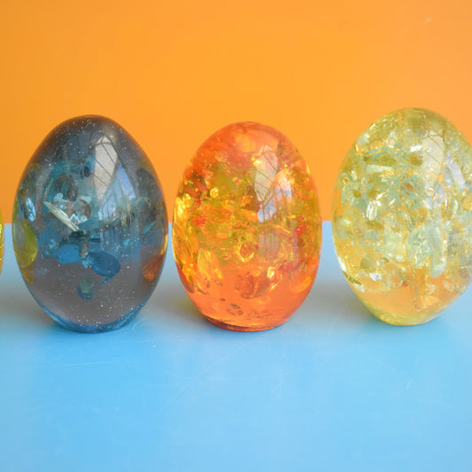 Vintage 1970s Shattaline Egg Paperweights / Ornaments - Various by Pineapple Retro