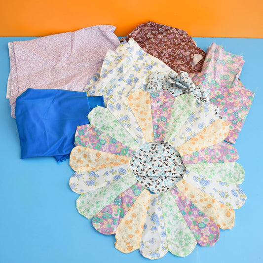 Vintage 1980s Cotton Fabric Pieces - Patchwork by Vintage