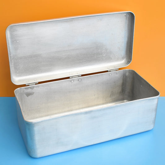 Vintage 1960s Aluminium Hinged Lidded Box - Storage by Vintage