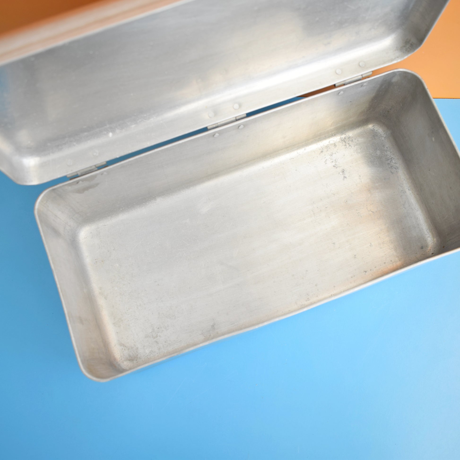 Vintage 1960s Aluminium Hinged Lidded Box - Storage by Vintage