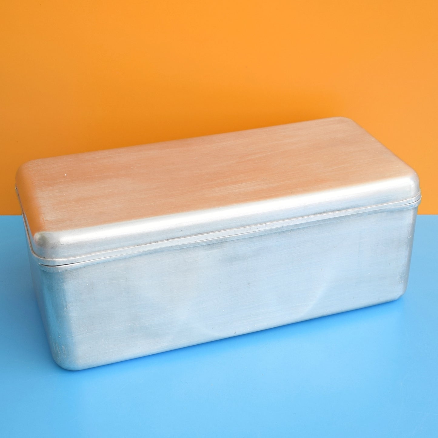 Vintage 1960s Aluminium Hinged Lidded Box - Storage by Vintage