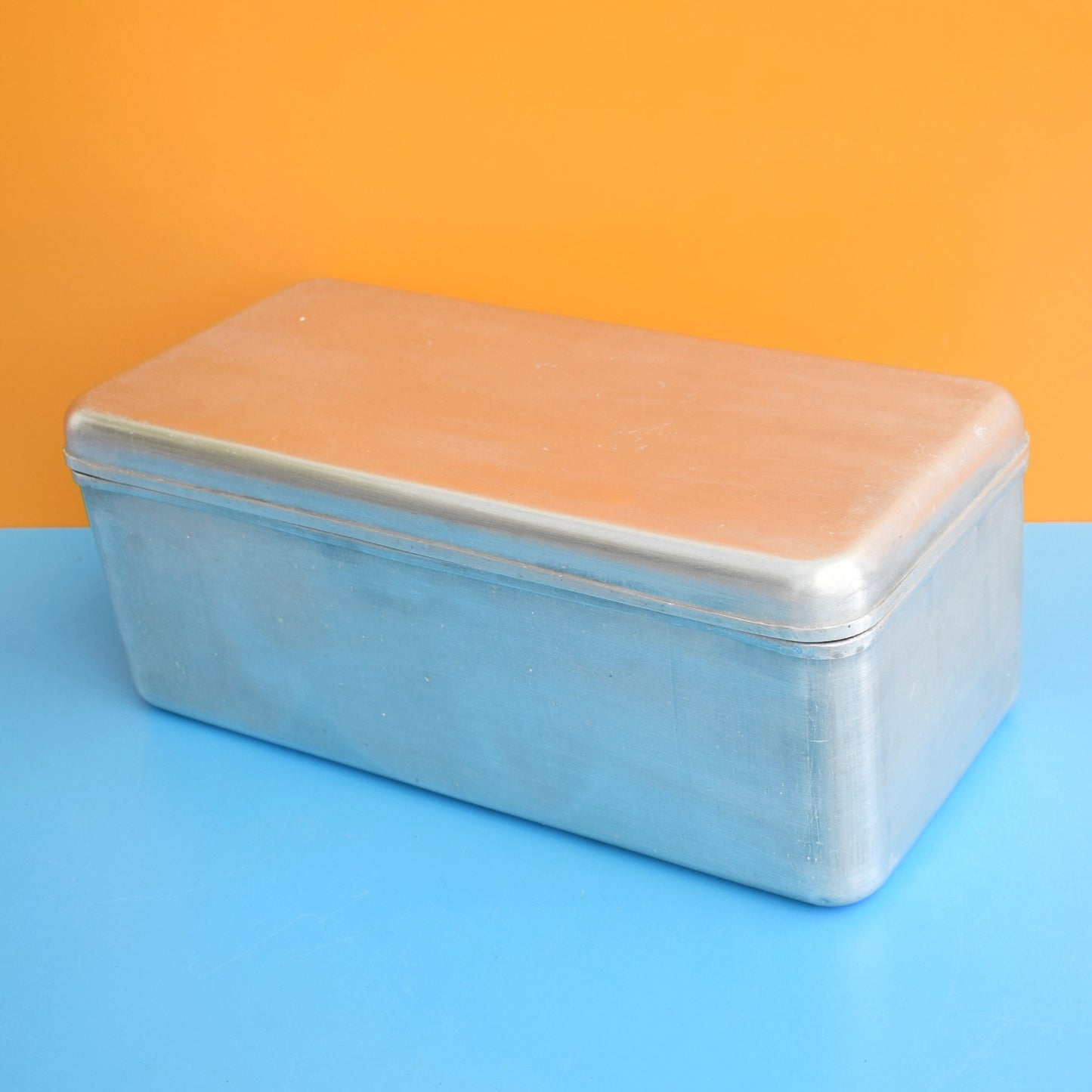 Vintage 1960s Aluminium Hinged Lidded Box - Storage by Vintage