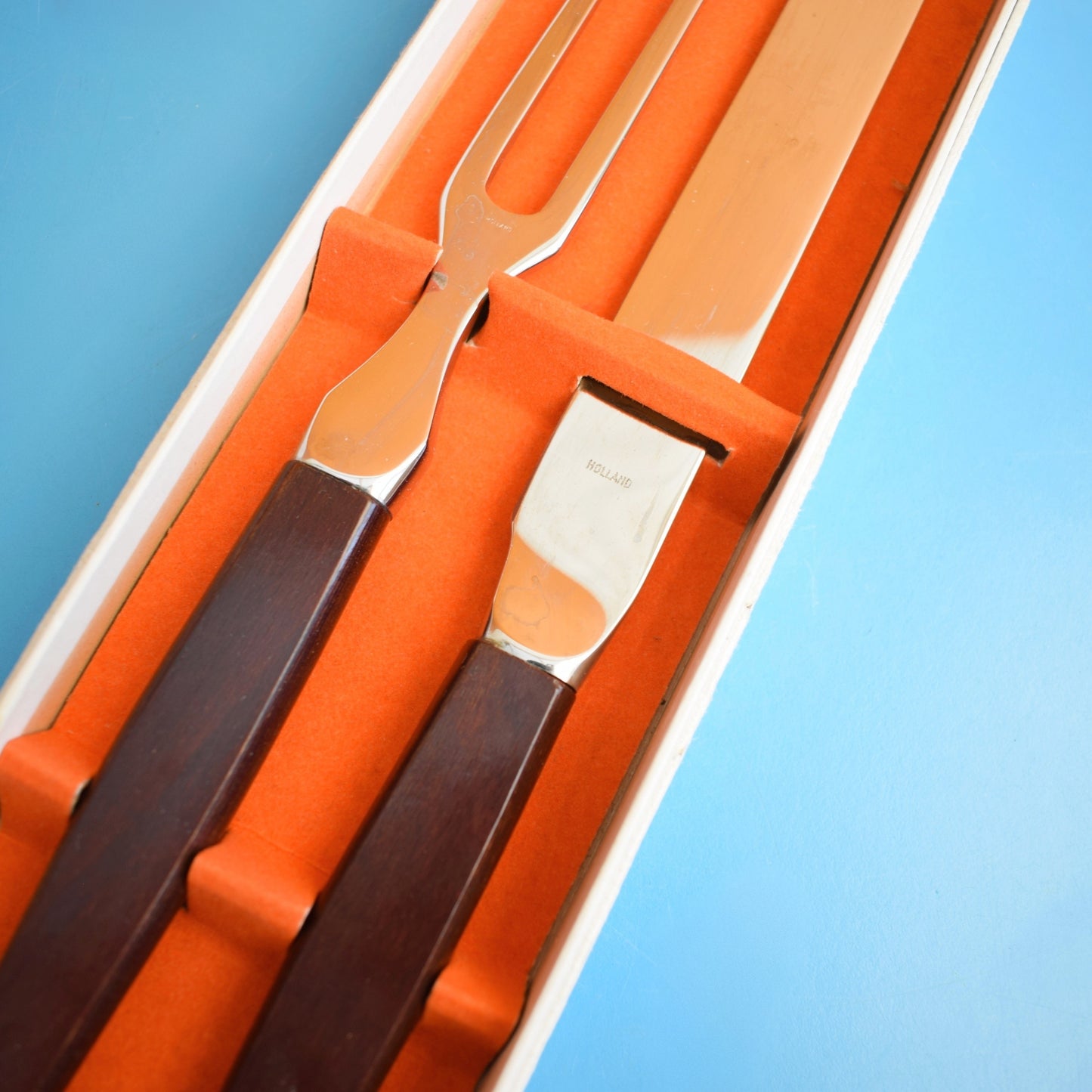 Vintage 1960s Stylish Carving Set- Boxed - Dutch by Vintage