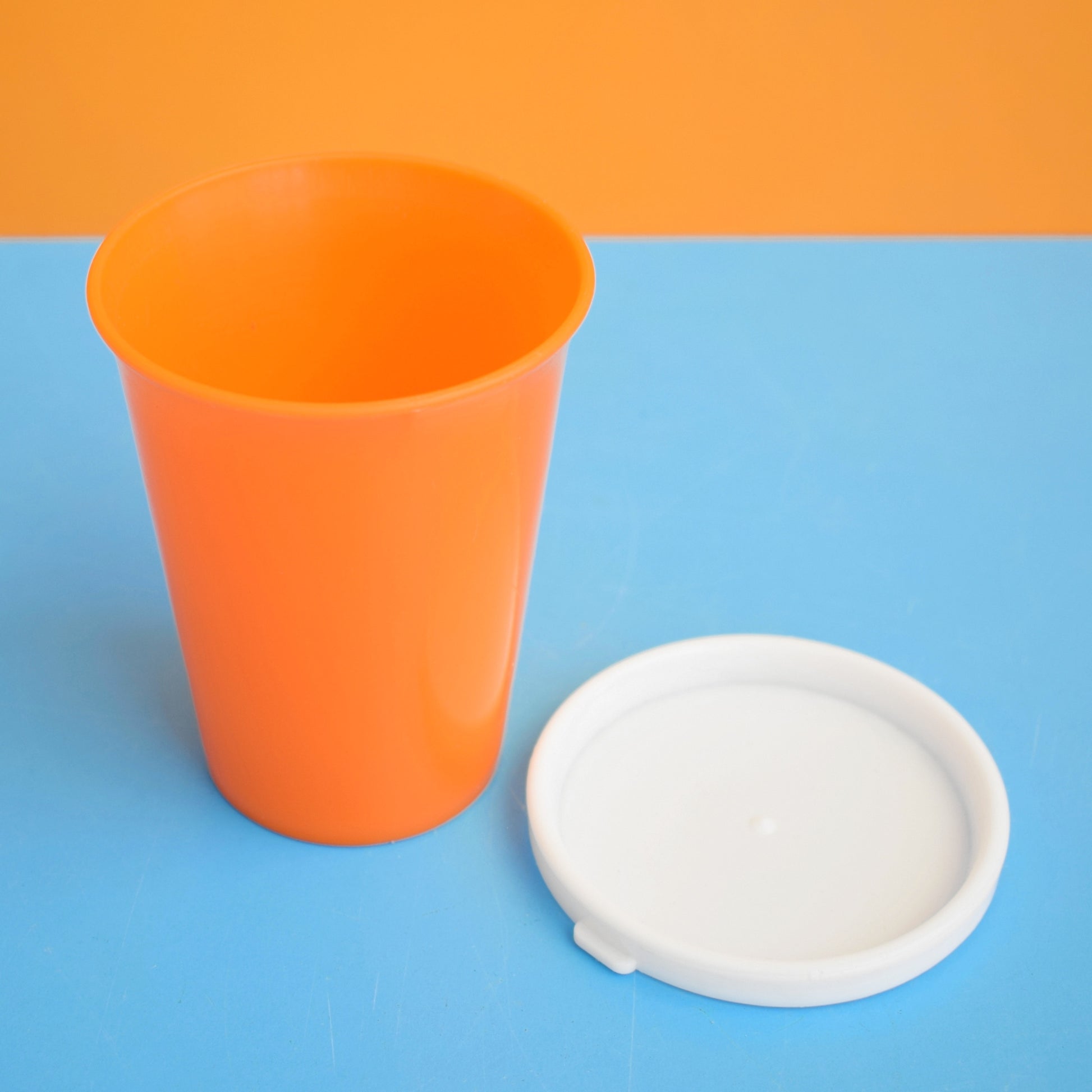 Vintage 1970s Plastic Egg Slicer / Flour Shaker / Storage - Orange - England by Vintage