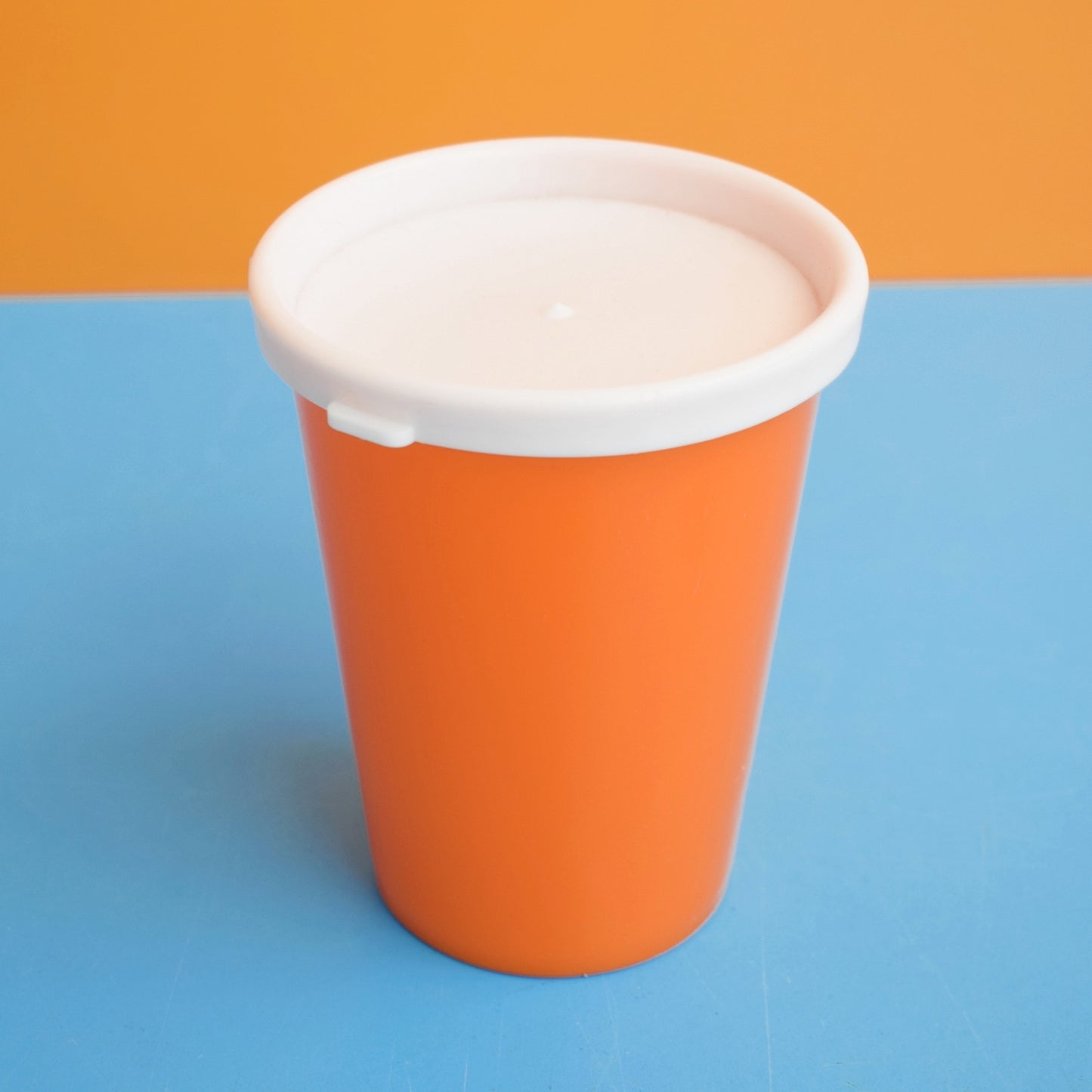 Vintage 1970s Plastic Egg Slicer / Flour Shaker / Storage - Orange - England by Vintage