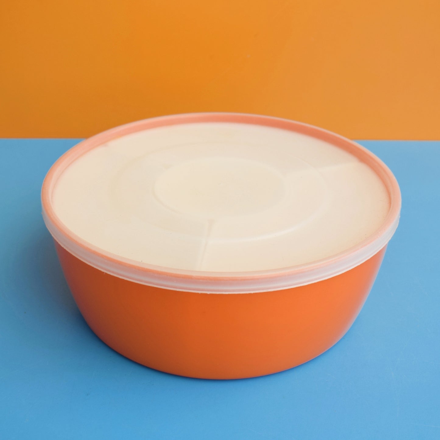Vintage 1970s Plastic Egg Slicer / Flour Shaker / Storage - Orange - England by Vintage
