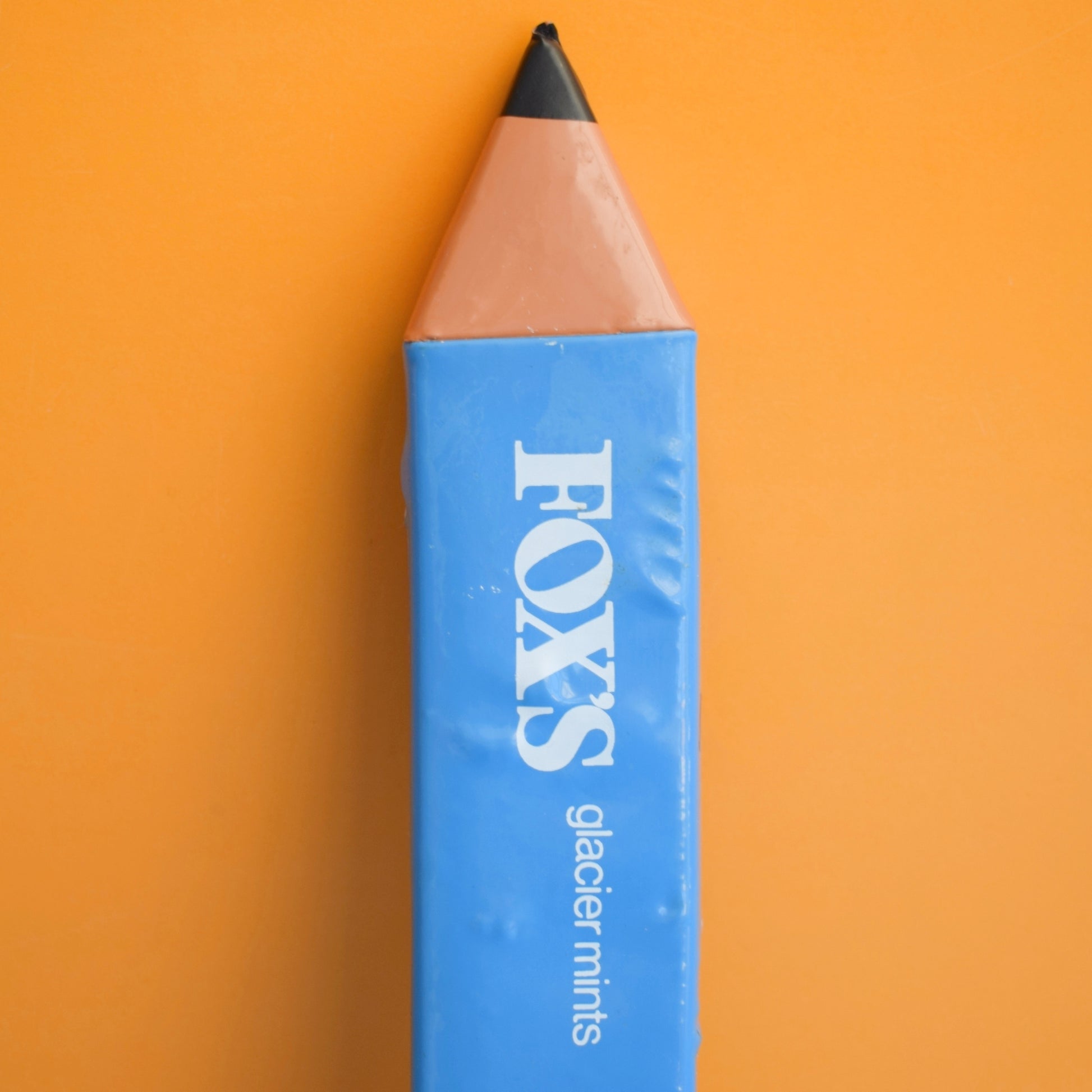 Vintage 1970s Vinyl Pencil Shaped Pencil Case - Foxes Mint Advertising by Pineapple Retro