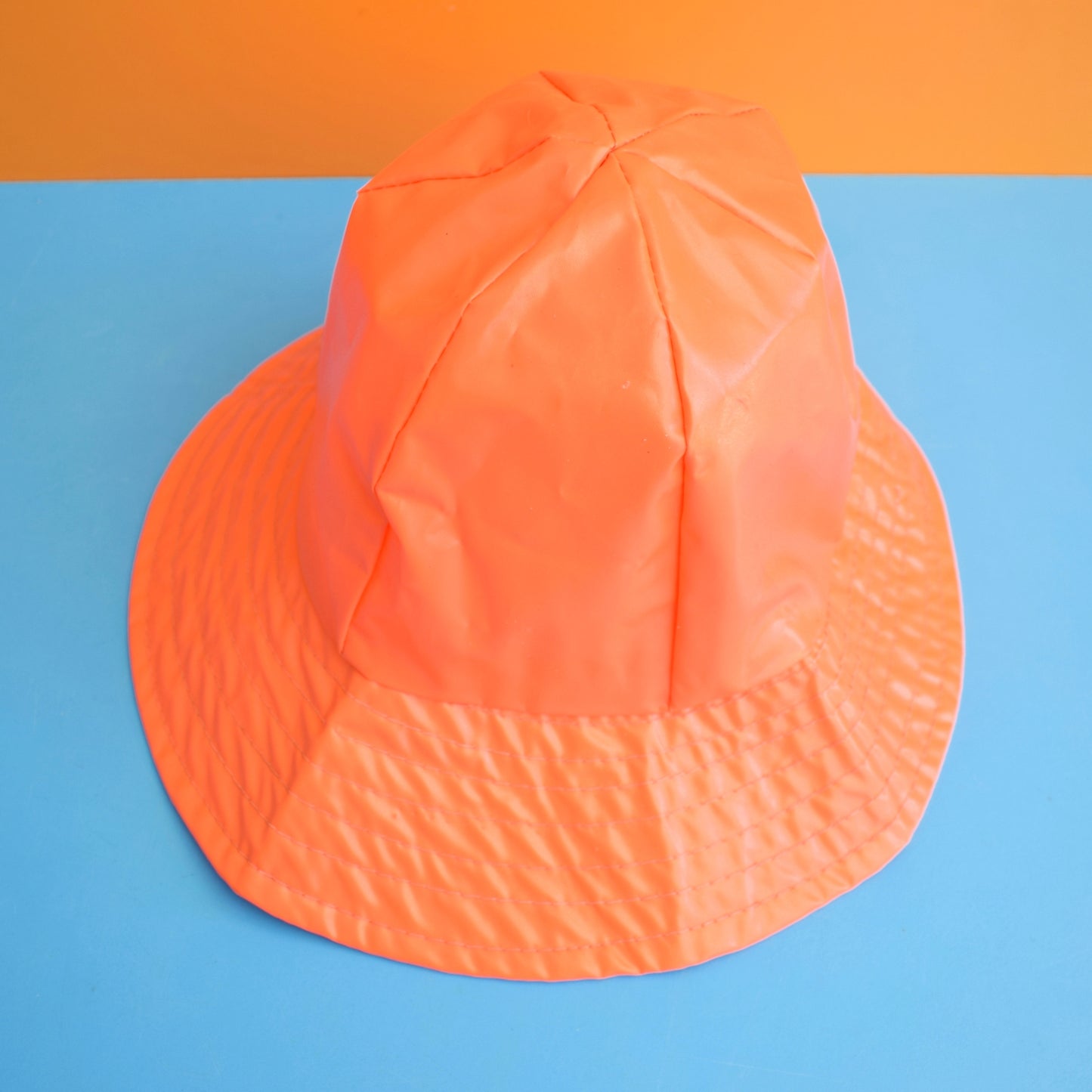 Vintage 1960s Rain Hat - Fluorescent Orange by Vintage