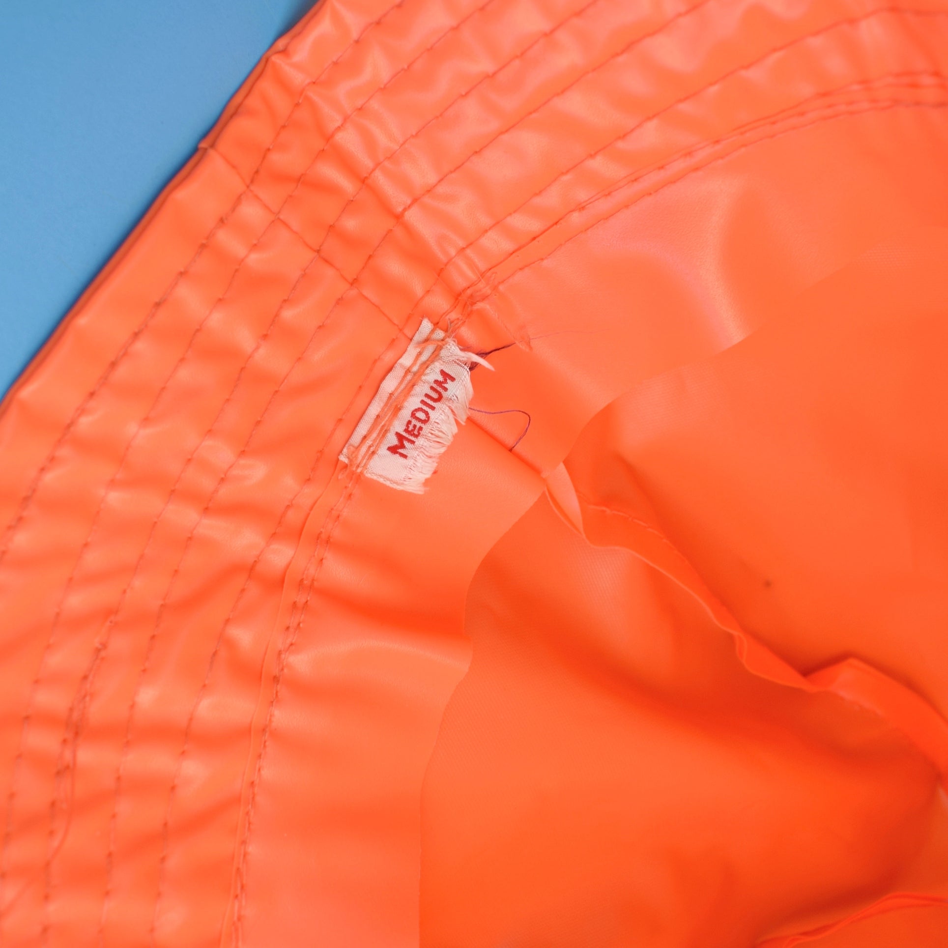 Vintage 1960s Rain Hat - Fluorescent Orange by Vintage