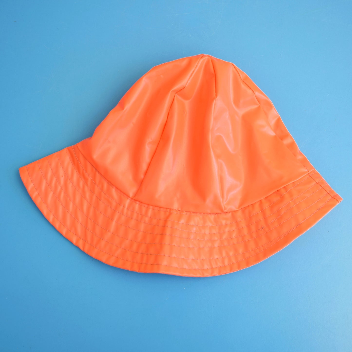 Vintage 1960s Rain Hat - Fluorescent Orange by Vintage