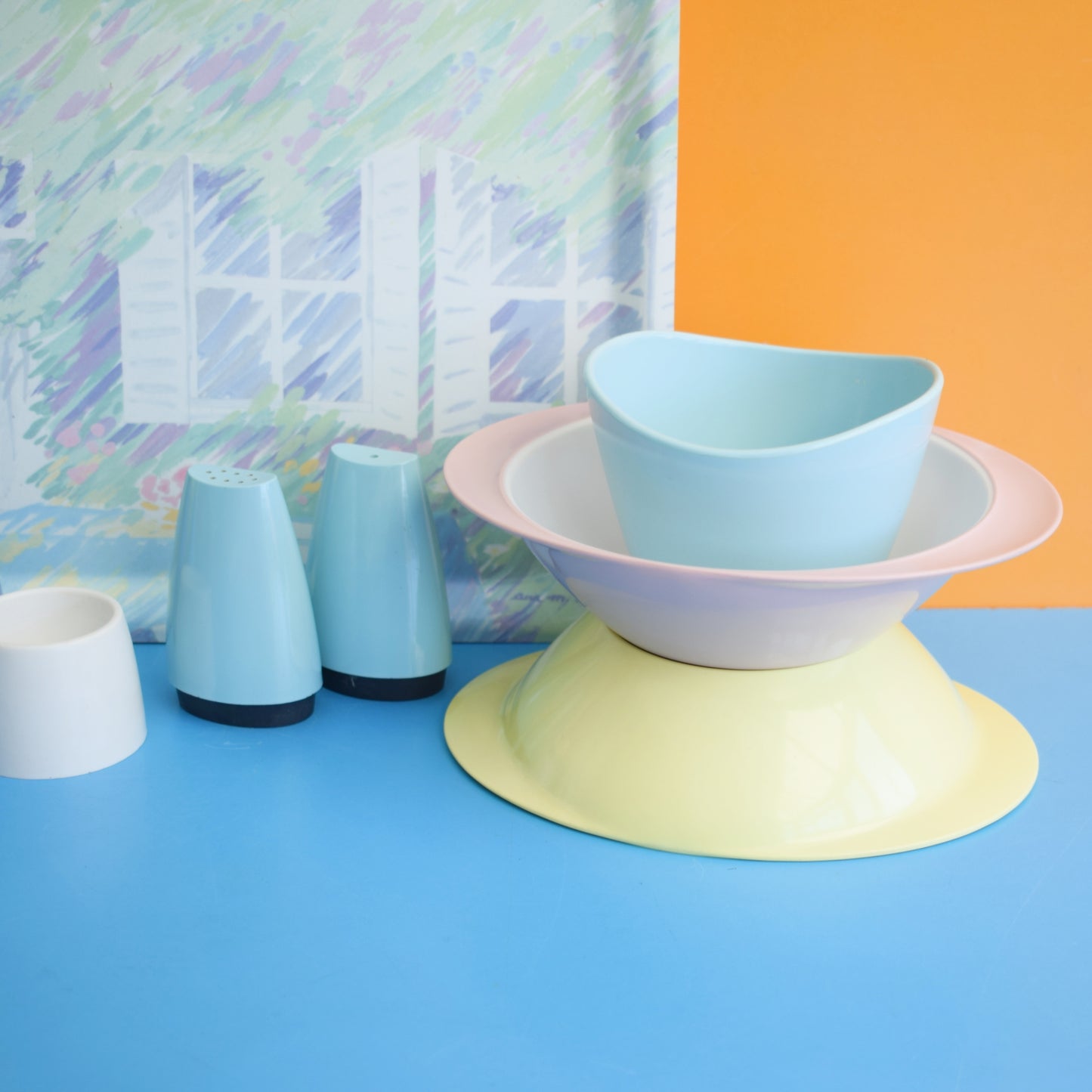 Vintage 1960s Melamine Plastic - Pastel Shades by Vintage