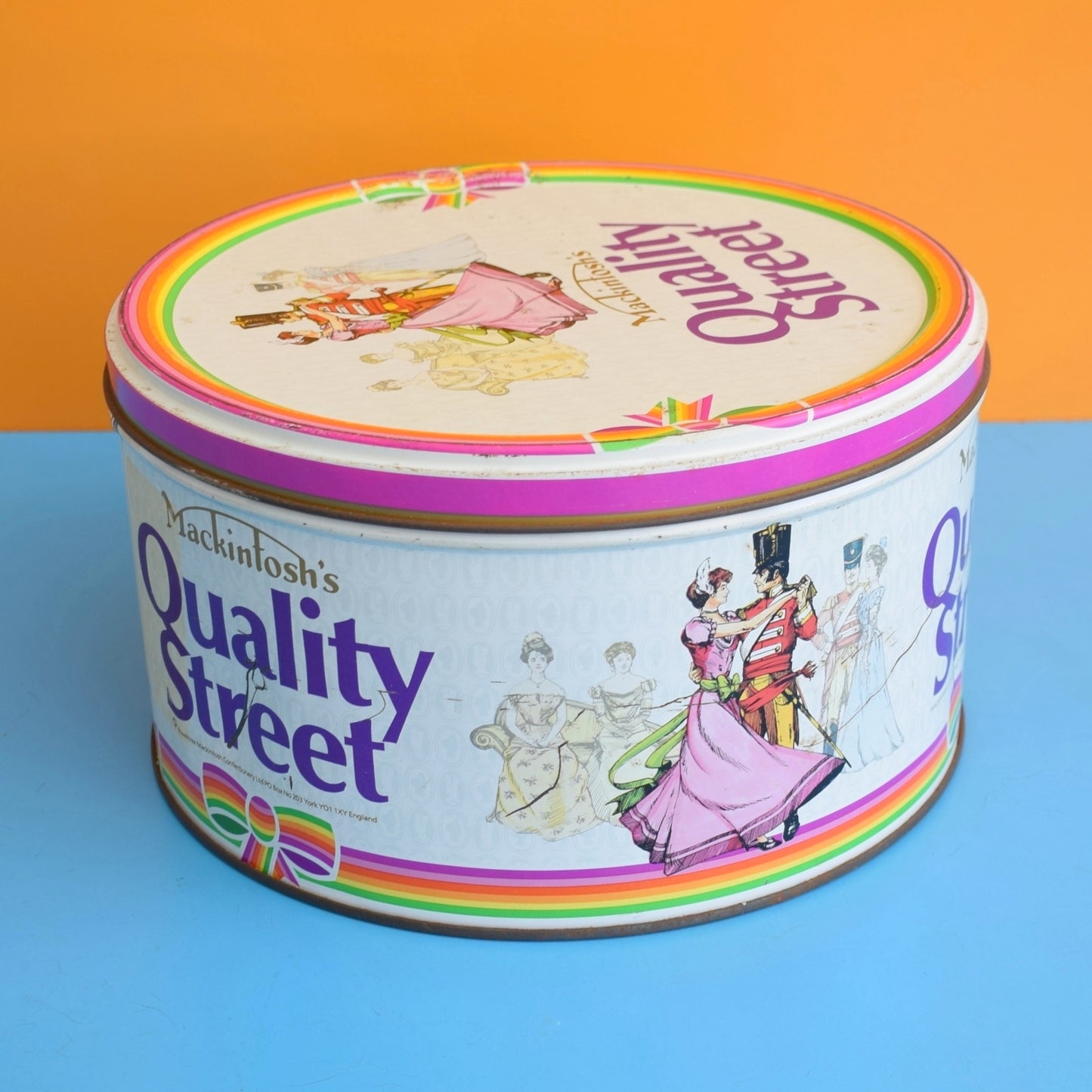 Vintage 1980s Quality Street Chocolate Sweet Tin - Large