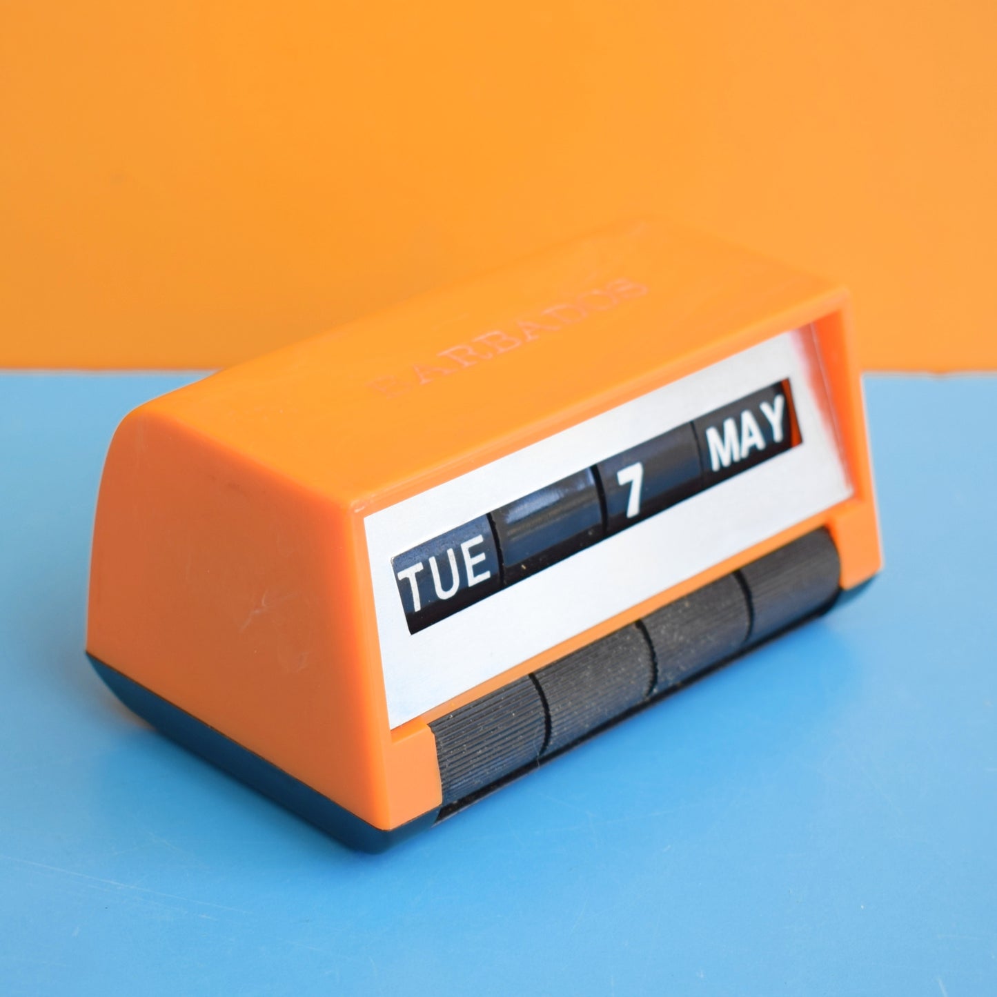 Vintage 1970s Plastic Perpetual Calendar - Orange