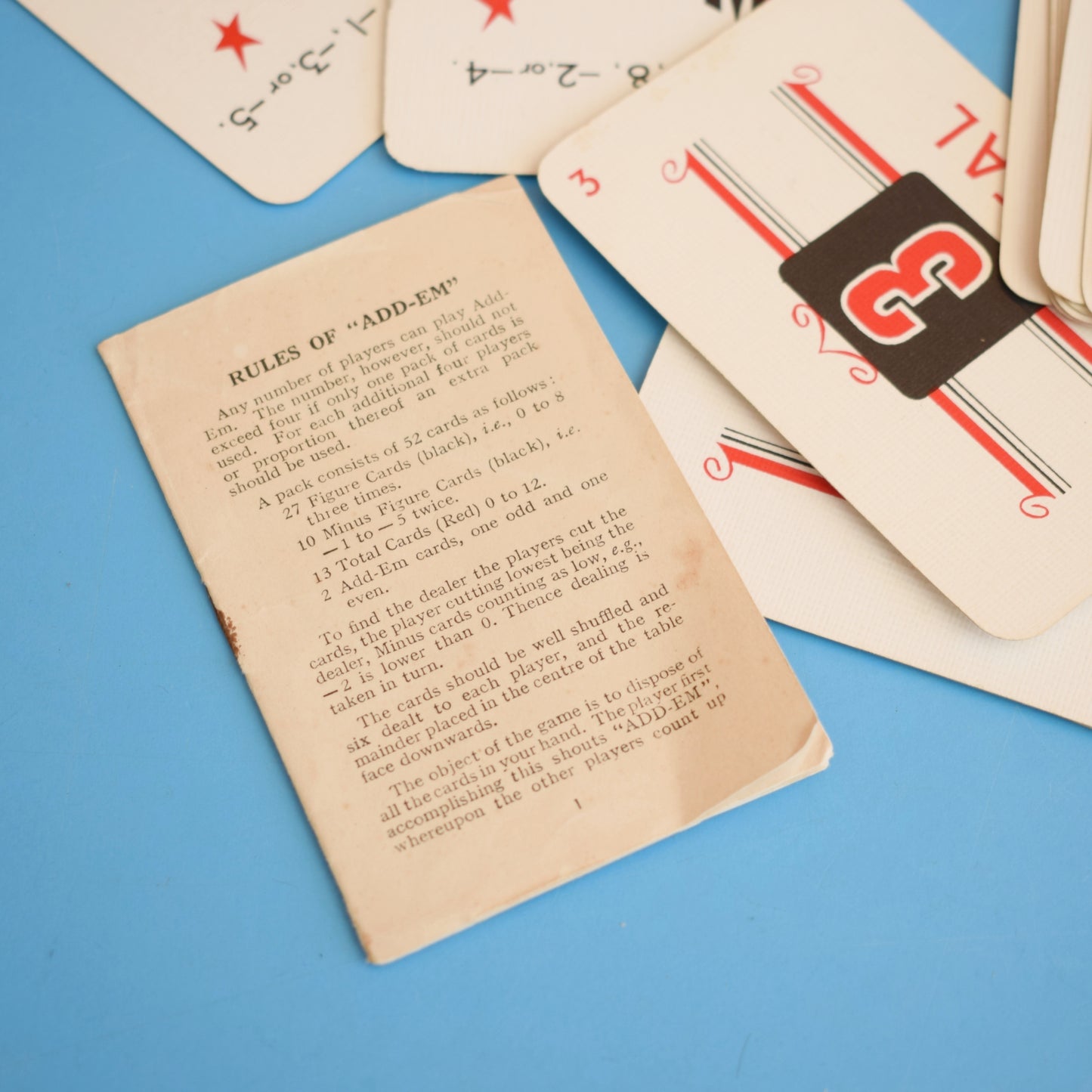 Vintage 1950s Card Game - Add'em