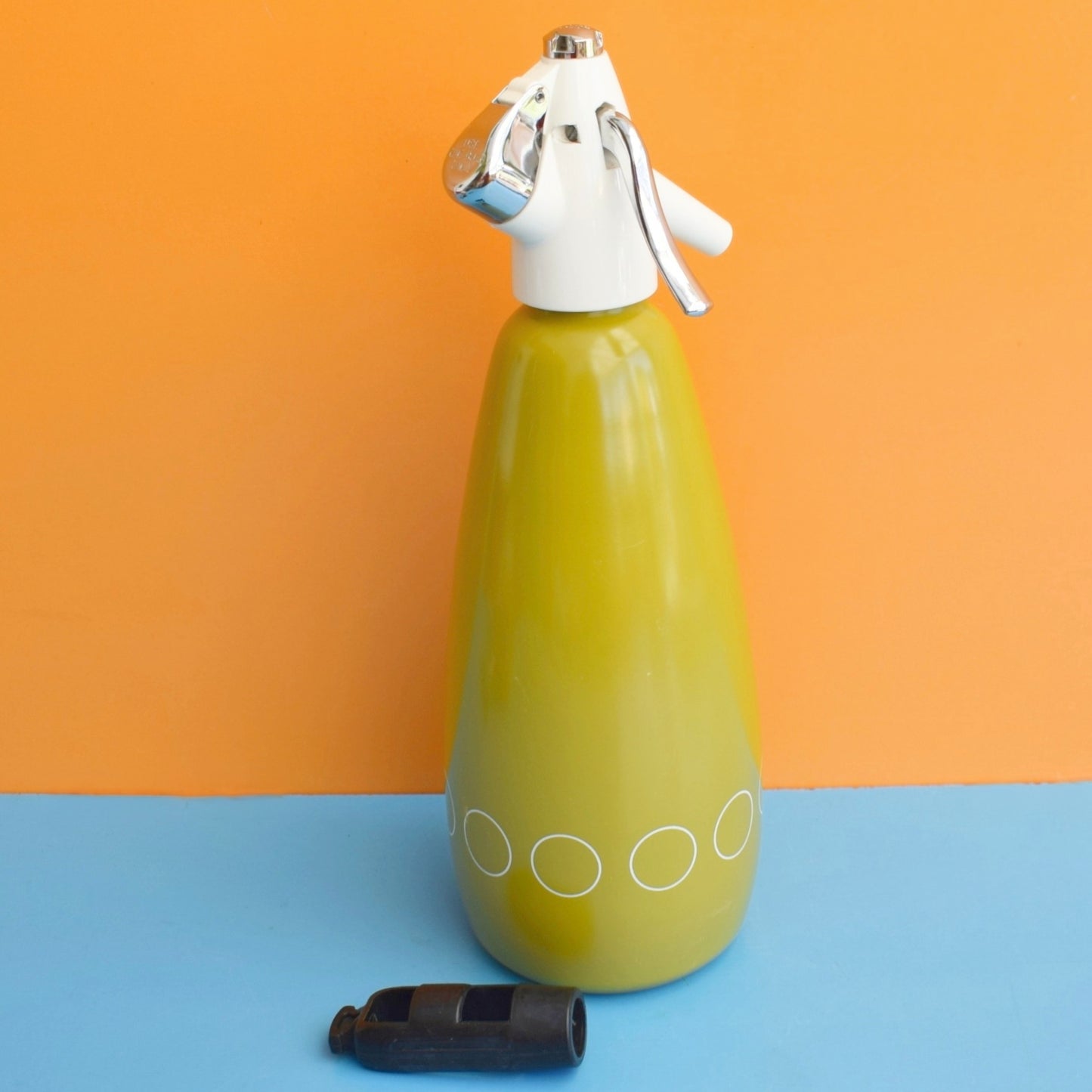 Vintage 1960s Soda Syphon & Key - Lovely Green