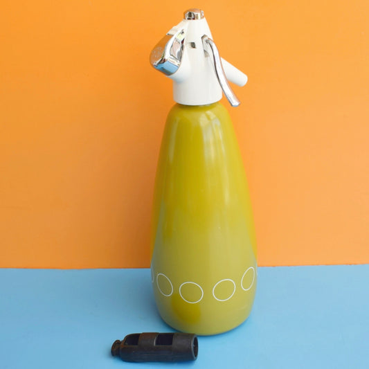 Vintage 1960s Soda Syphon & Key - Lovely Green